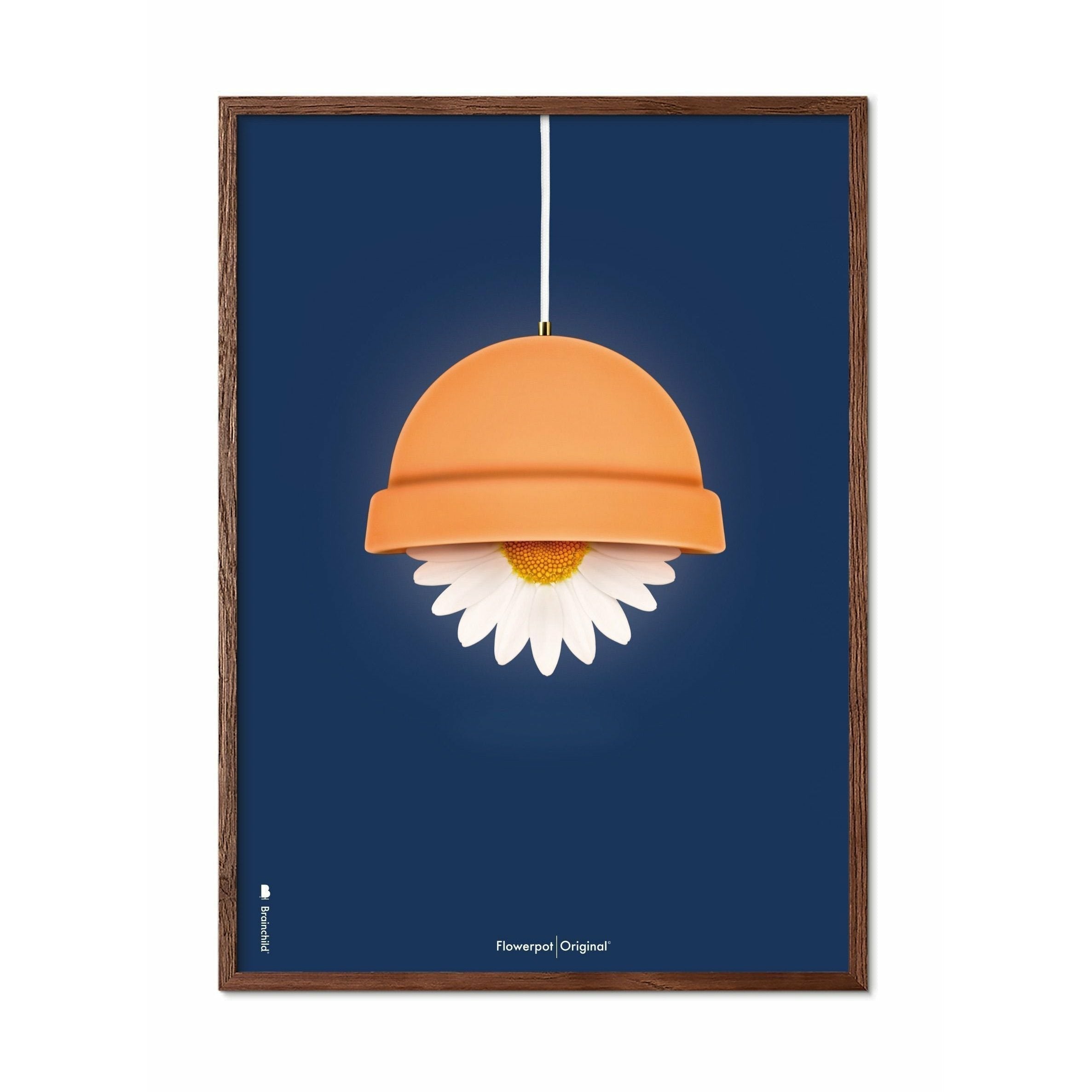 [product_category]-Brainchild Flowerpot Classic Poster, Dark Wood Frame 50x70 Cm, Dark Blue Background-Brainchild-82003-B-BRA-1