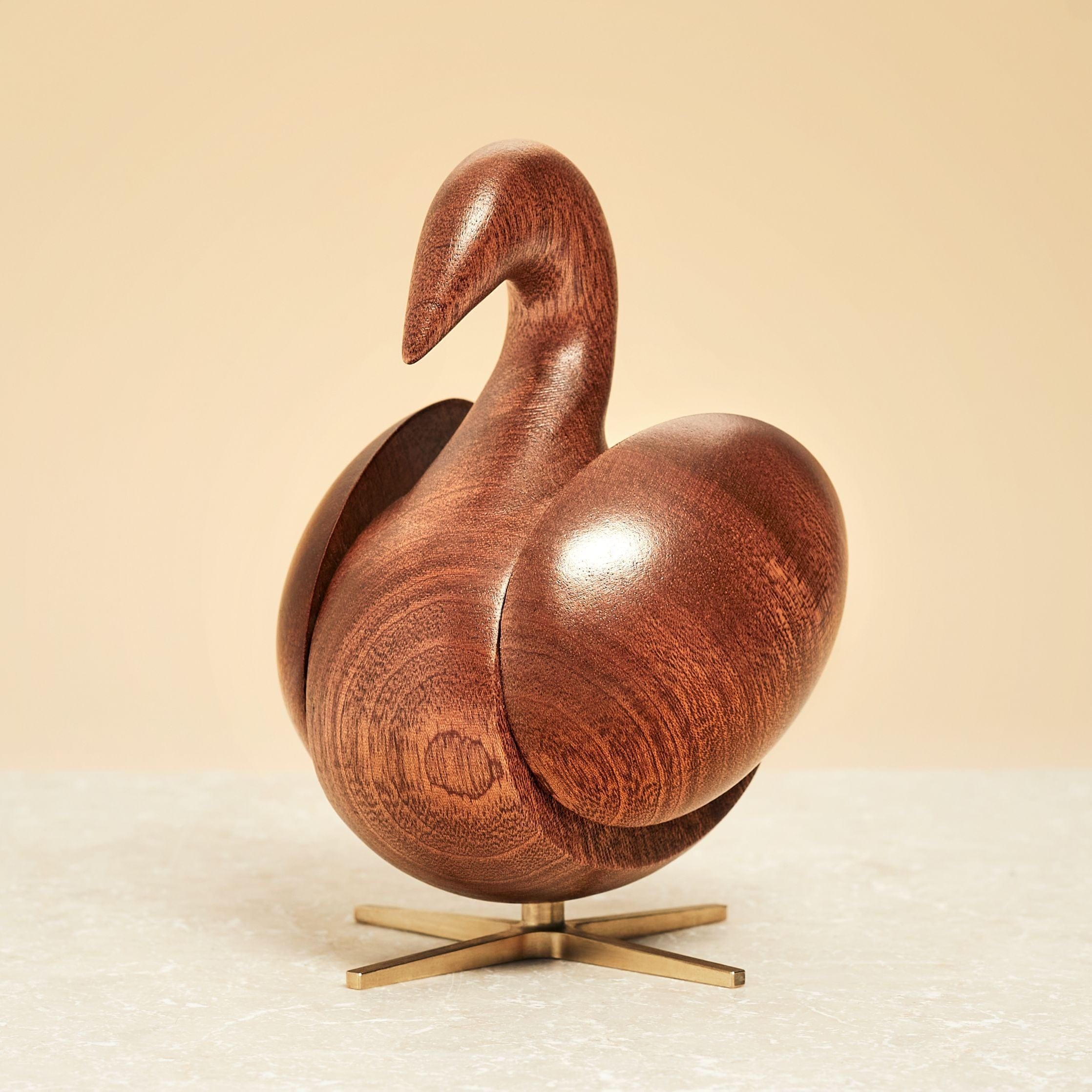 [product_category]-Brainchild Of The Swan Wooden Figure Mahogany, Brass Base-Brainchild-5713713017986-2001-BRA-2