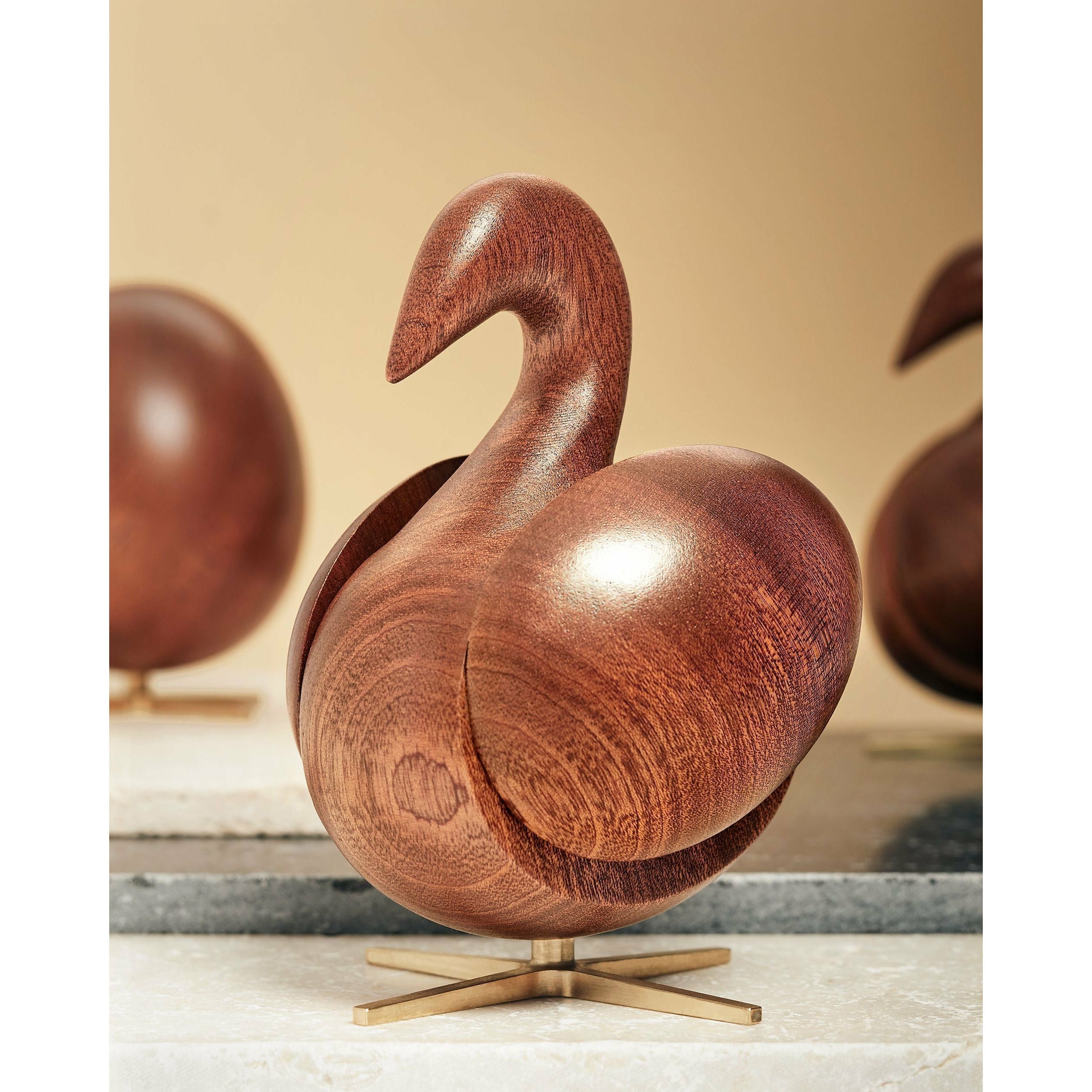 [product_category]-Brainchild Of The Swan Wooden Figure Mahogany, Brass Base-Brainchild-5713713017986-2001-BRA-7