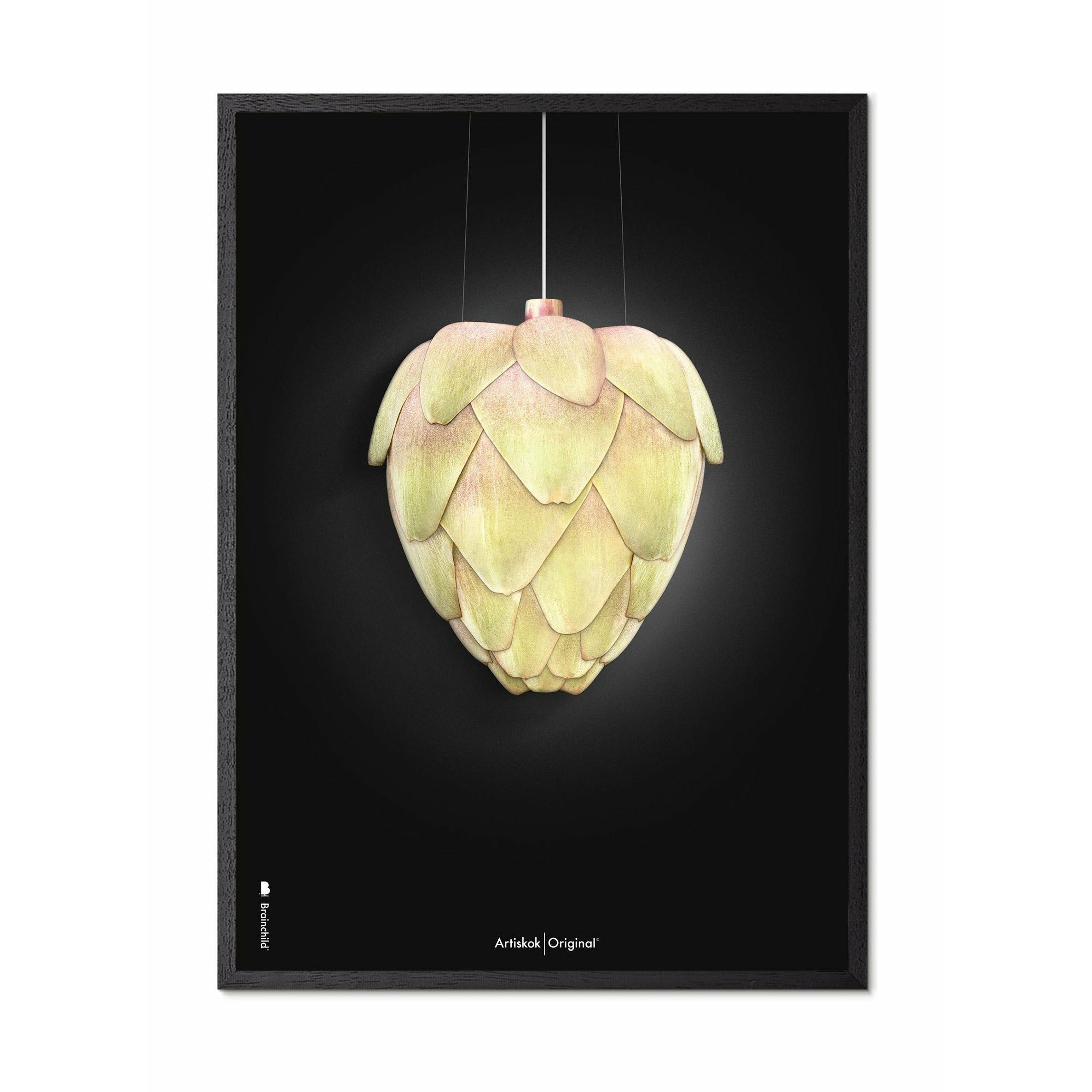 [product_category]-Brainchild Ph Artichoke Poster Frame Black Lacquered Wood A5, Black Background-Brainchild-211001-C-BRA-1