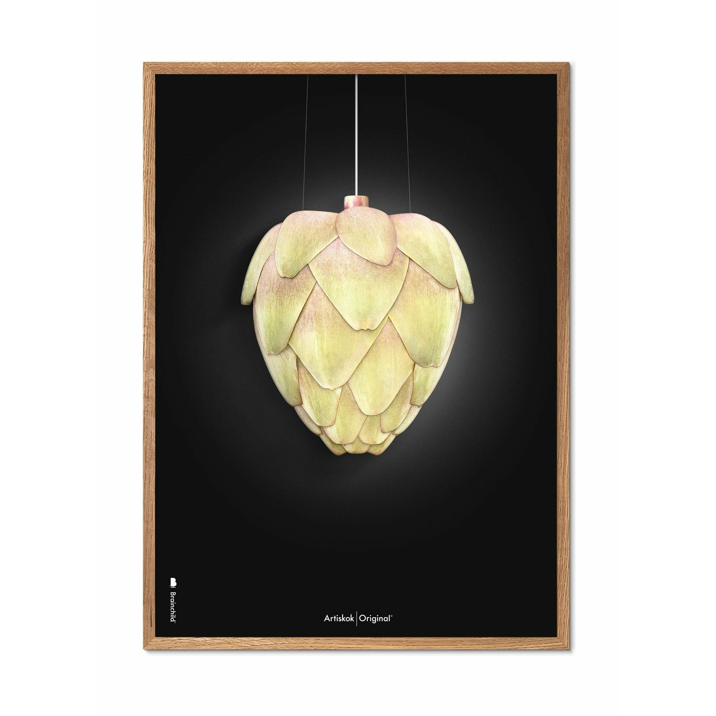 [product_category]-Brainchild Ph Artichoke Poster Frame Made Of Light Wood 50x70 Cm, Black Background-Brainchild-211003-A-BRA-1