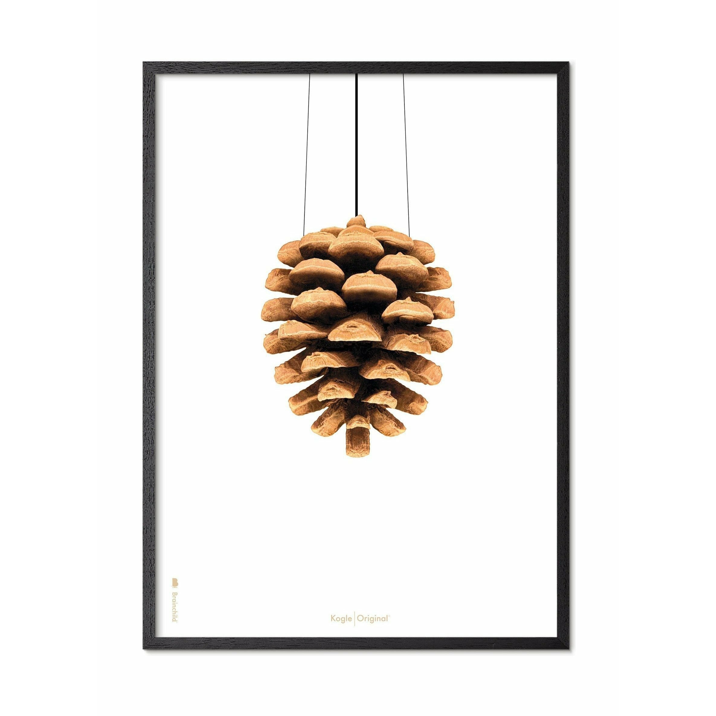 [product_category]-Brainchild Pine Cone Classic Poster, Frame In Black Lacquered Wood 50x70 Cm, White Background-Brainchild-22003-C-BRA-1