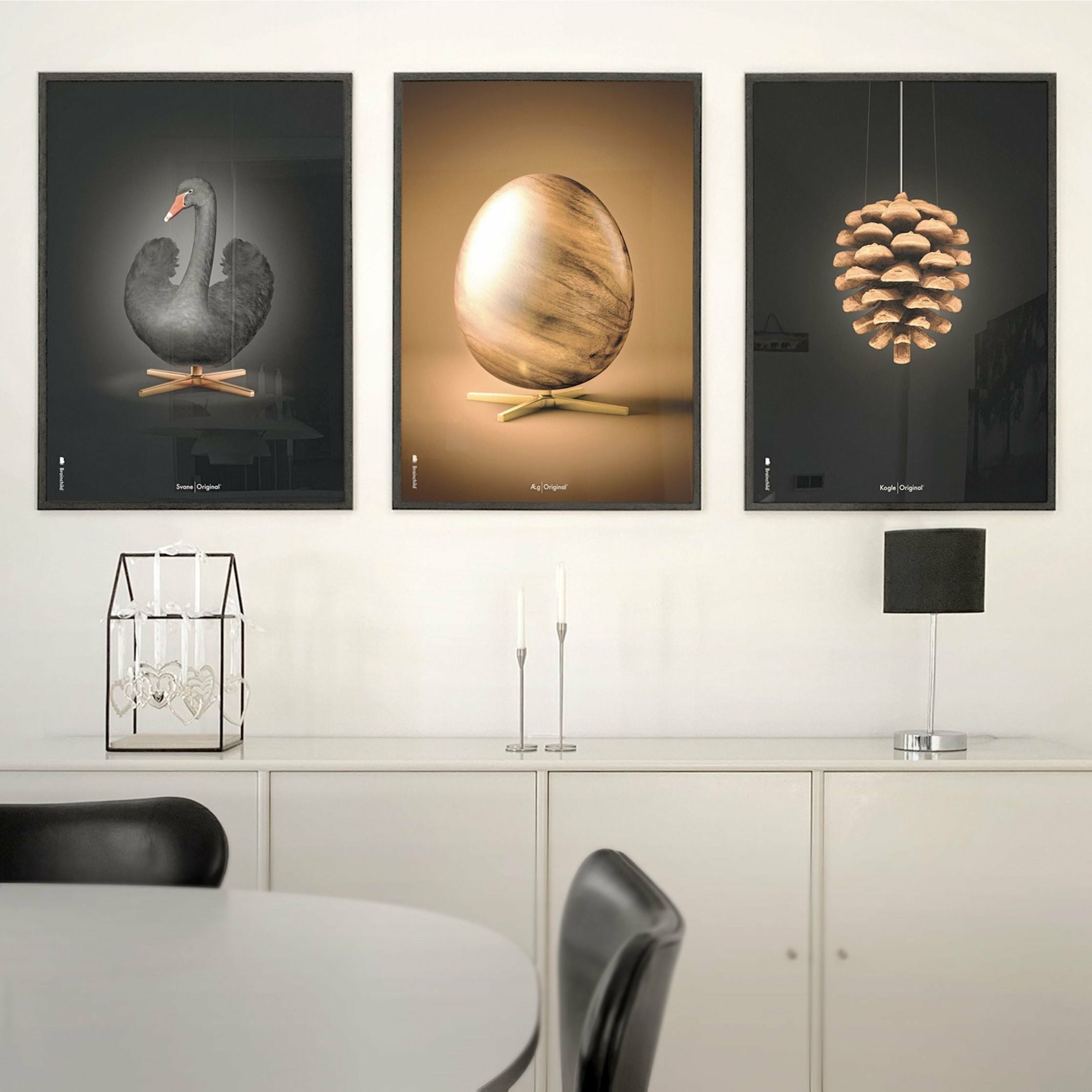 [product_category]-Brainchild Pine Cone Classic Poster, Frame In Black Lacquered Wood A5, Black Background-Brainchild-23001-C-BRA-20