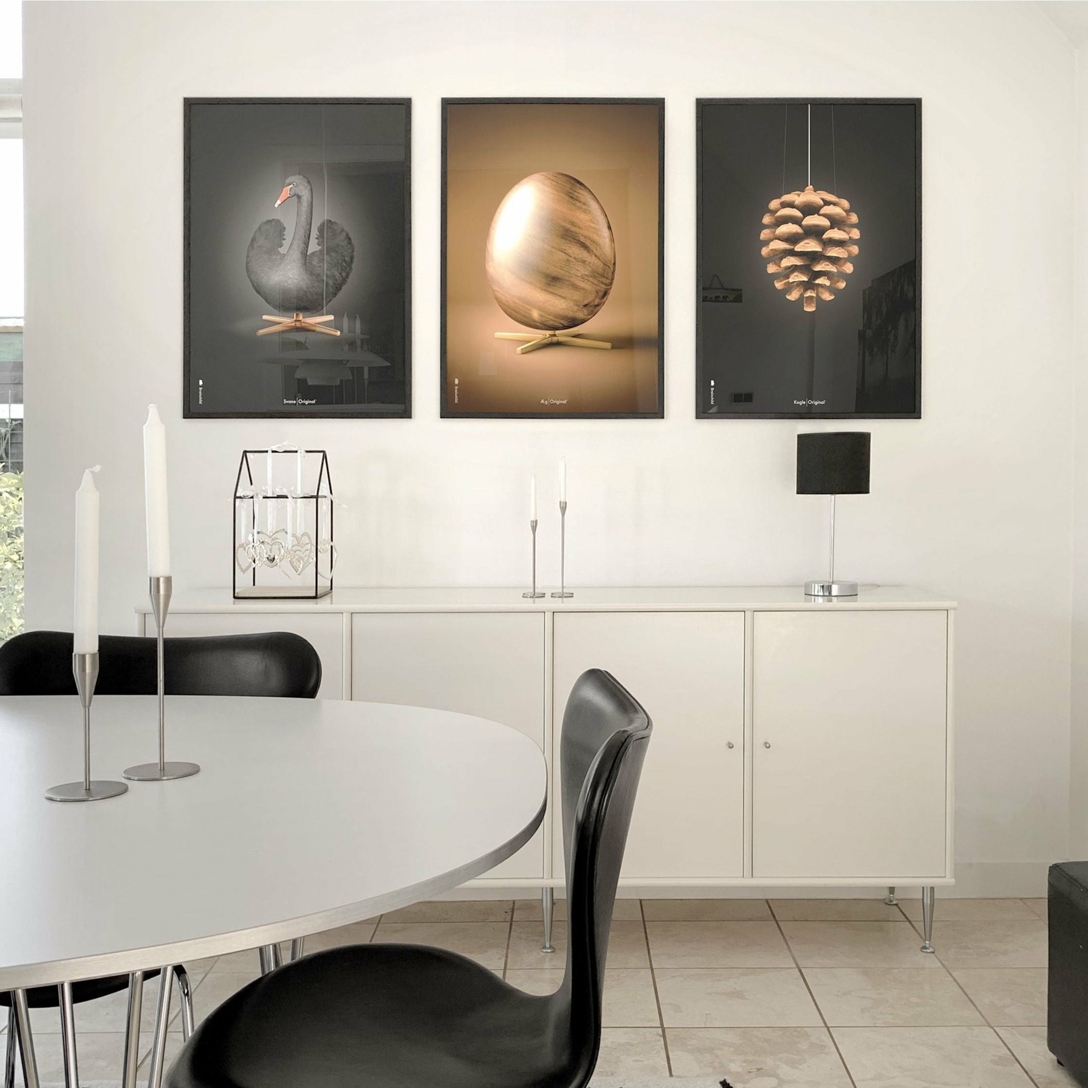 [product_category]-Brainchild Pine Cone Classic Poster, Frame In Black Lacquered Wood A5, Black Background-Brainchild-23001-C-BRA-29