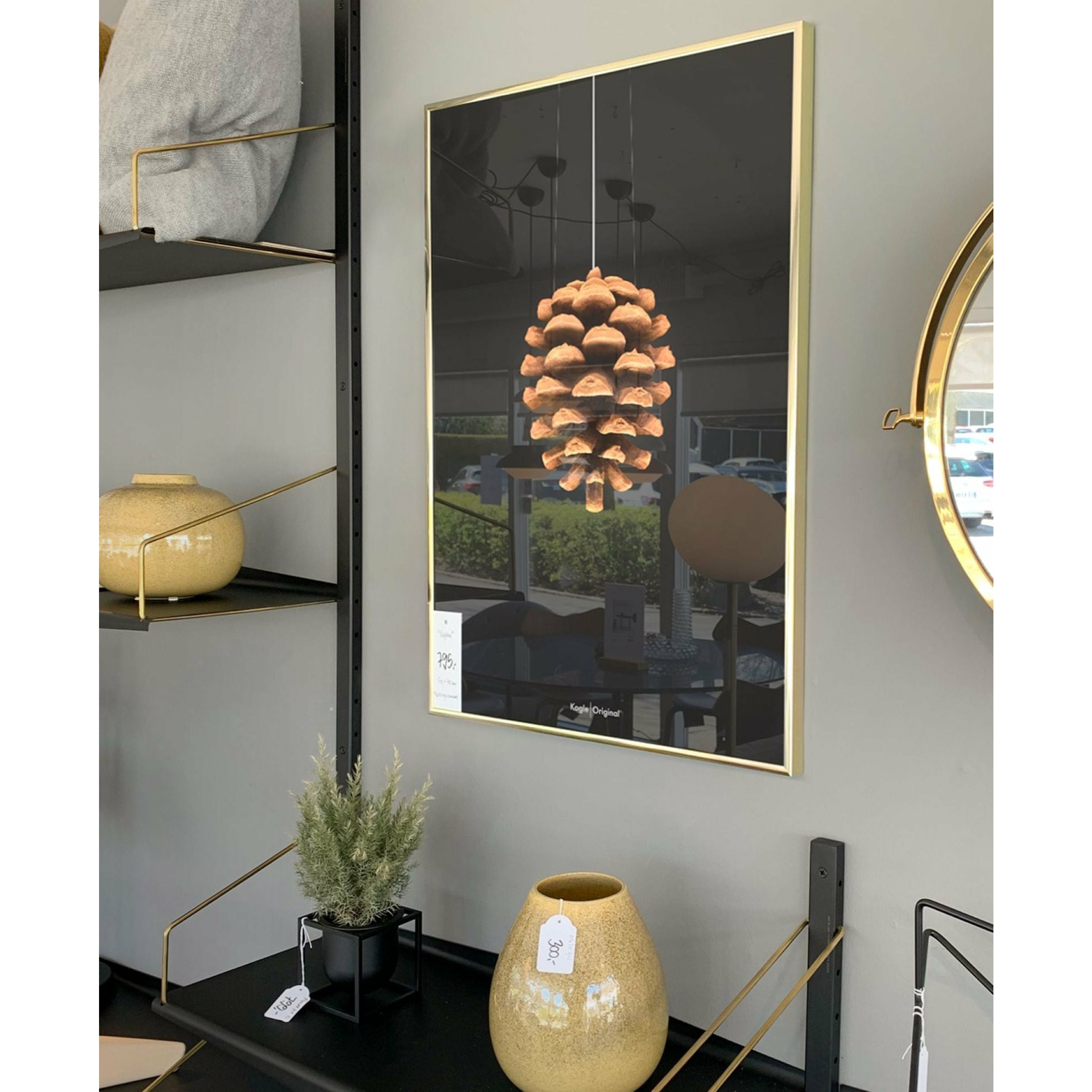 [product_category]-Brainchild Pine Cone Classic Poster, Frame In Black Lacquered Wood A5, Black Background-Brainchild-23001-C-BRA-30
