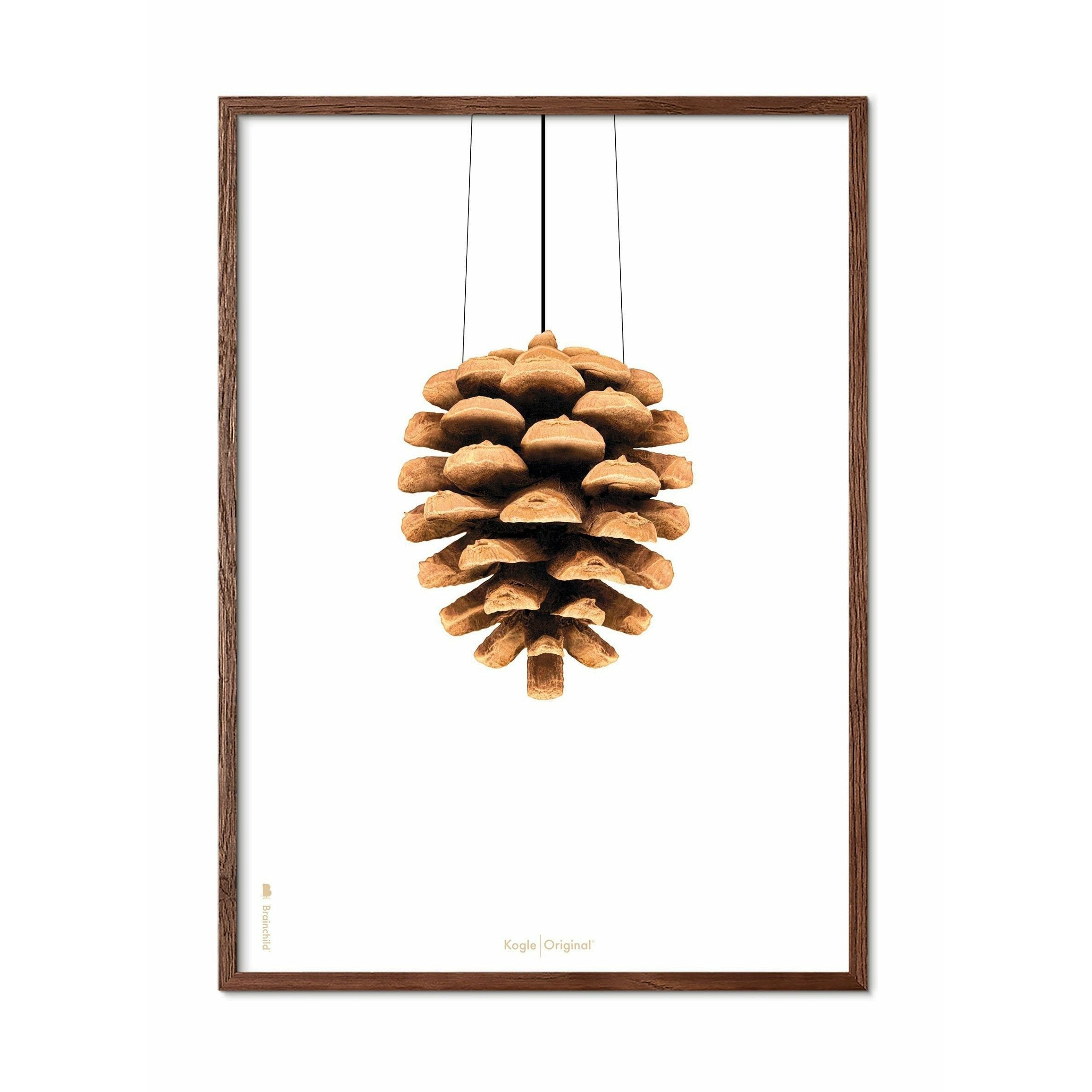 [product_category]-Brainchild Pine Cone Classic Poster, Frame Made Of Dark Wood 70x100 Cm, White Background-Brainchild-22004-B-BRA-1