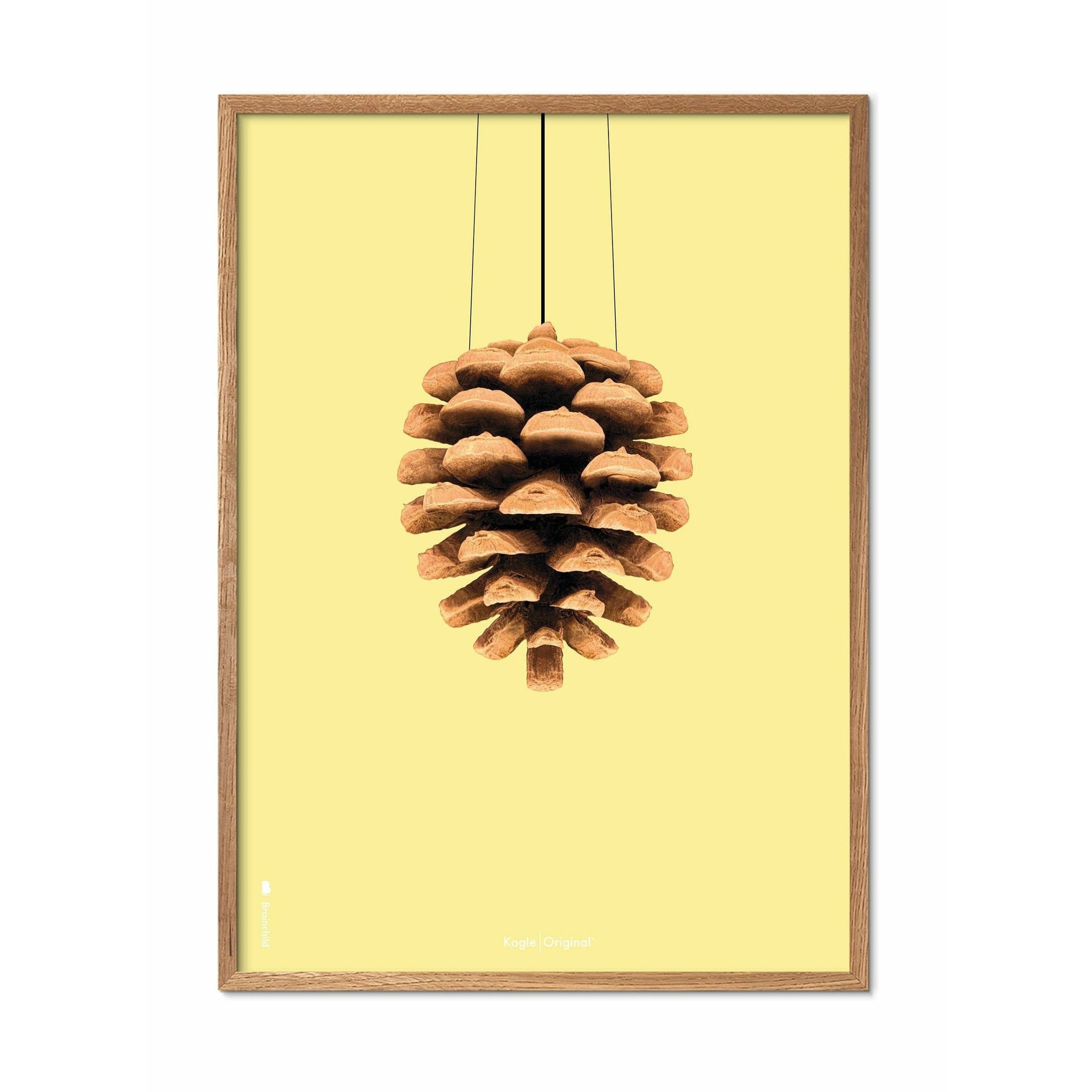 [product_category]-Brainchild Pine Cone Classic Poster, Frame Made Of Light Wood 30x40 Cm, Yellow Background-Brainchild-24002-A-BRA-1