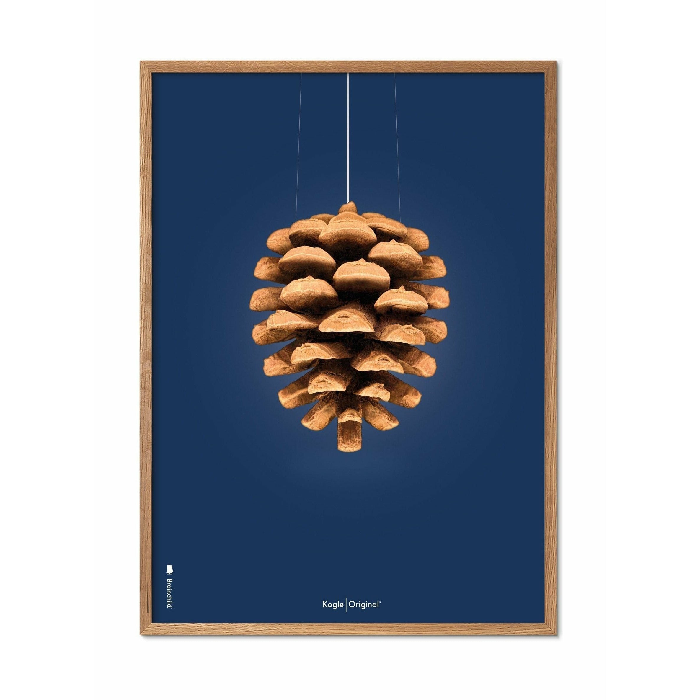 [product_category]-Brainchild Pine Cone Classic Poster, Frame Made Of Light Wood 70x100 Cm, Dark Blue Background-Brainchild-26004-A-BRA-1