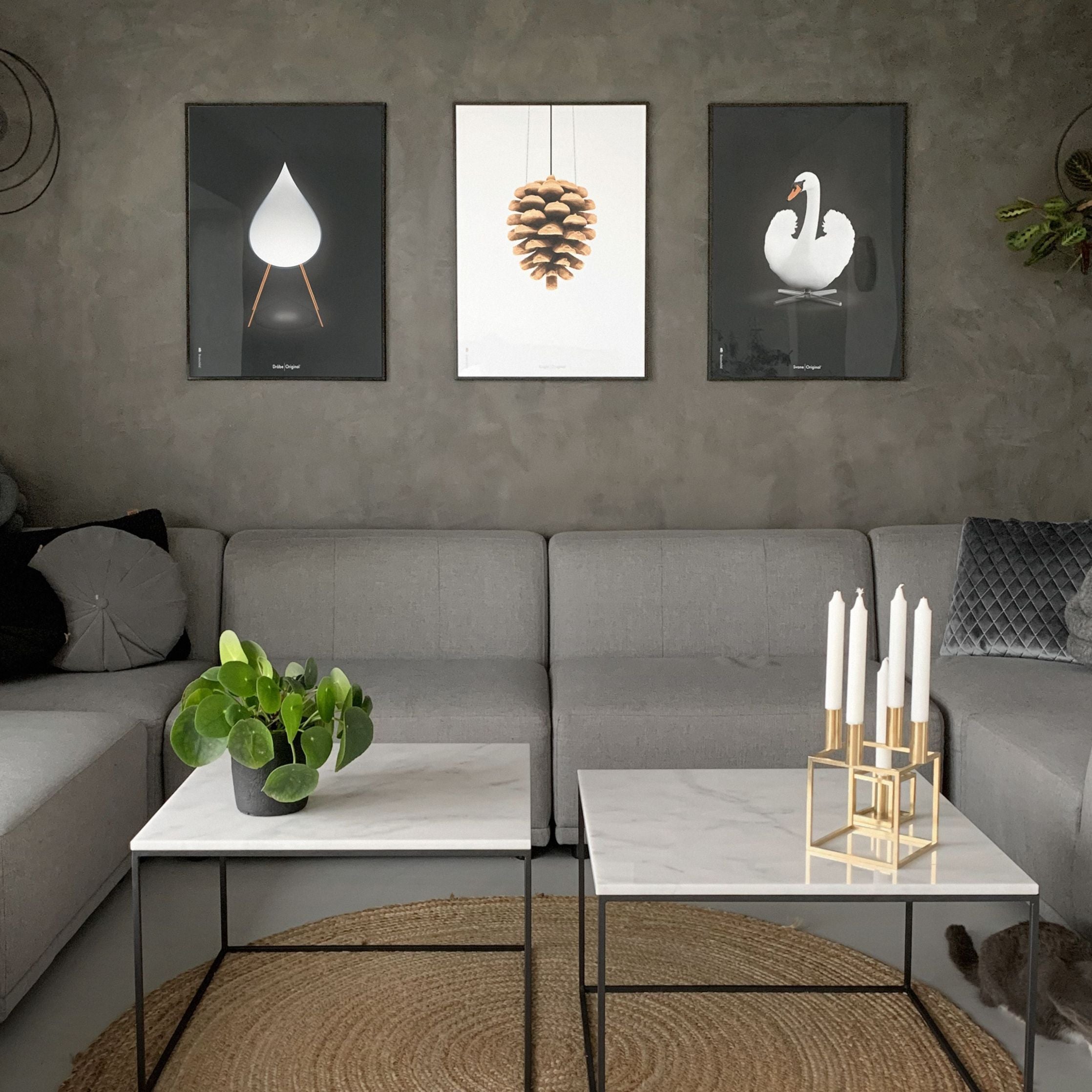[product_category]-Brainchild Pine Cone Classic Poster, Frame Made Of Light Wood 70x100 Cm, White Background-Brainchild-22004-A-BRA-10