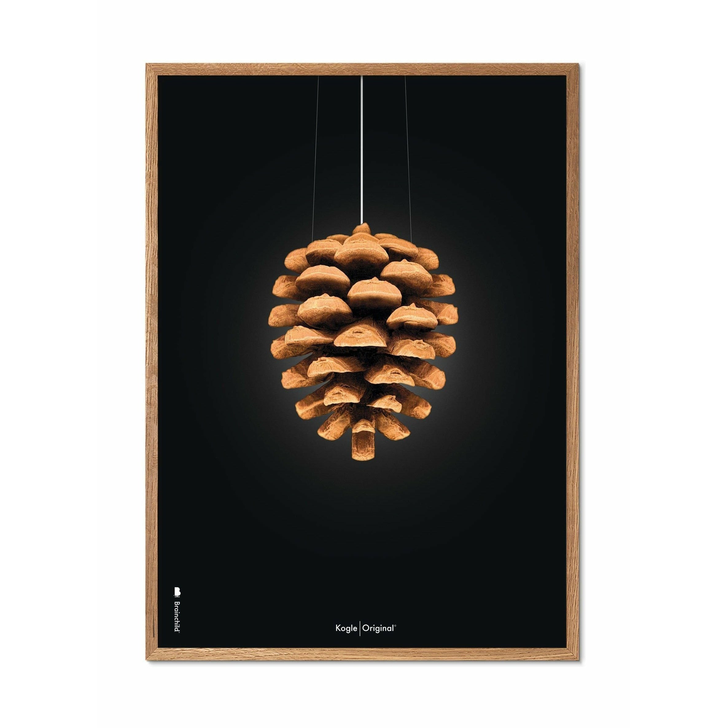 [product_category]-Brainchild Pine Cone Classic Poster, Frame Made Of Light Wood A5, Black Background-Brainchild-23001-A-BRA-1