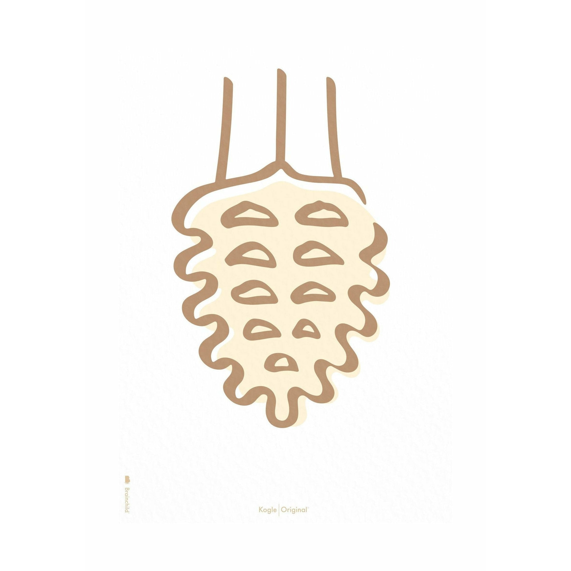 [product_category]-Brainchild Pine Cone Line Poster Without Frame 30x40 Cm, White Background-Brainchild-5713713200775-SH-21002-BRA-1