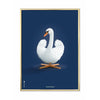  Swan Classic Poster Brass Colored Frame 70 X100 Cm Dark Blue Background