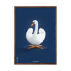  Swan Classic Poster Dark Wood Frame 50x70 Cm Dark Blue Background