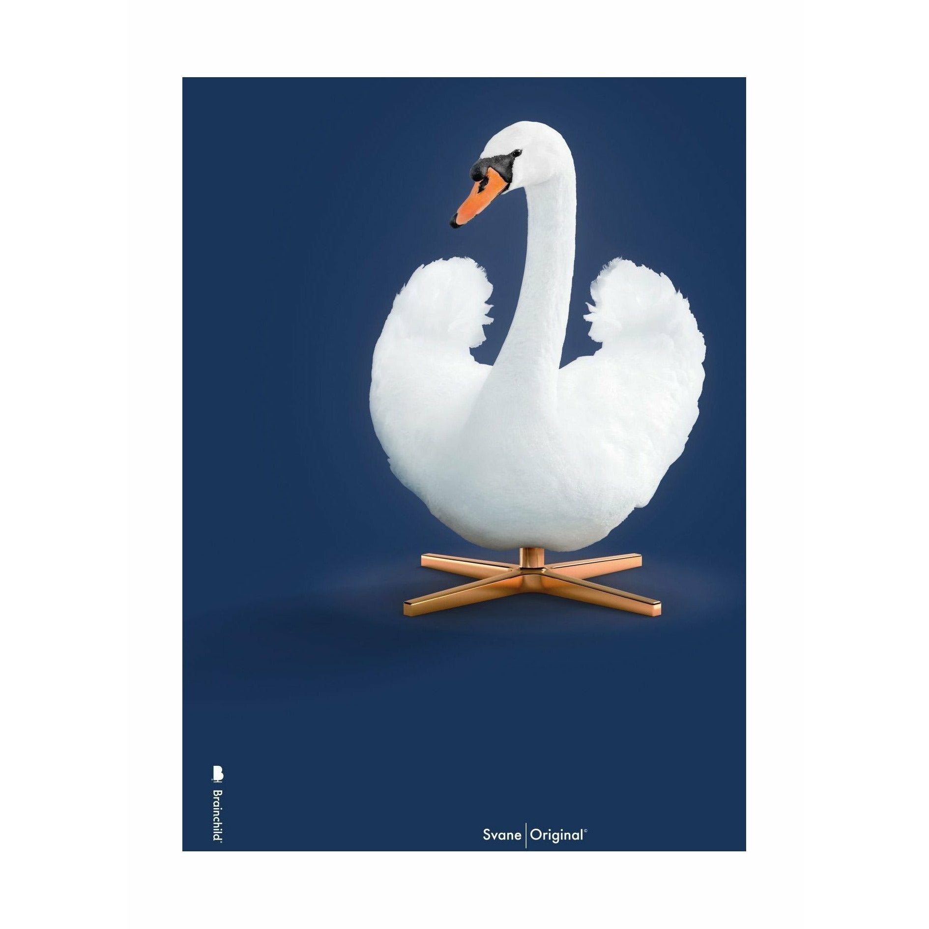 [product_category]-Brainchild Swan Classic Poster Without Frame A5, Dark Blue Background-Brainchild-35001-BRA-1