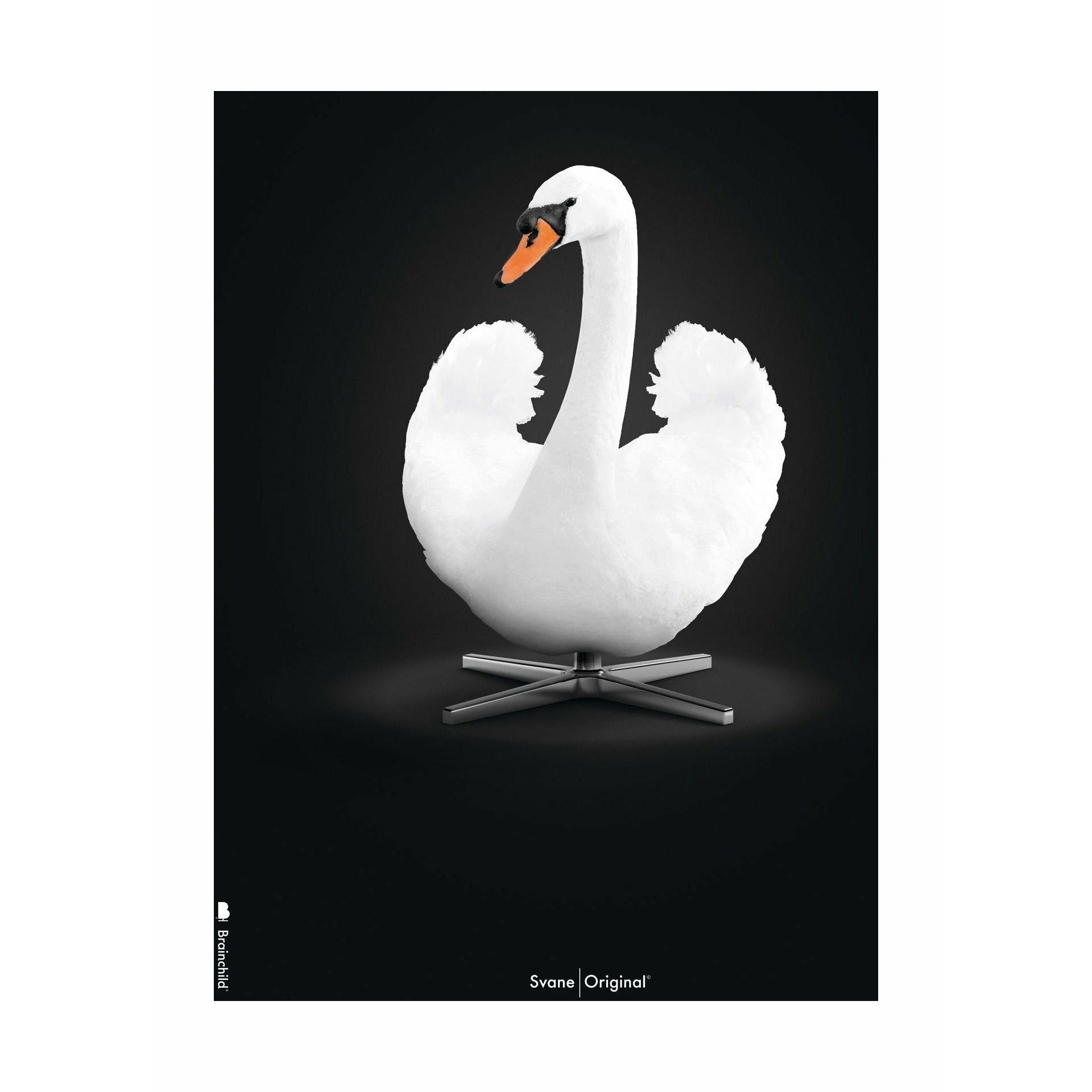 [product_category]-Brainchild Swan Classic Poster Without Frame A5, White/White Background-Brainchild-32001-BRA-1