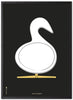Brainchild Swan Design Sketch Plakát Rám z černého lakovaného dřeva 50x70 Cm, černé pozadí