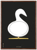 Brainchild Swan Design Skich Poster Frame Made Of Dark Wood 50x70 Cm, Black Background