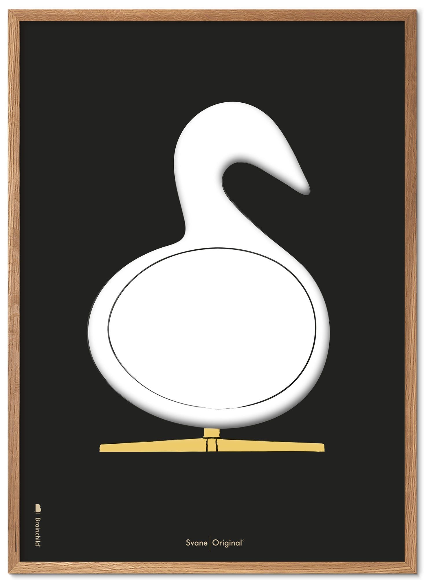 [product_category]-Brainchild Swan Design Sketch Poster Frame Made Of Light Wood A5, Black Background-Brainchild-S-230001-A-BRA-1