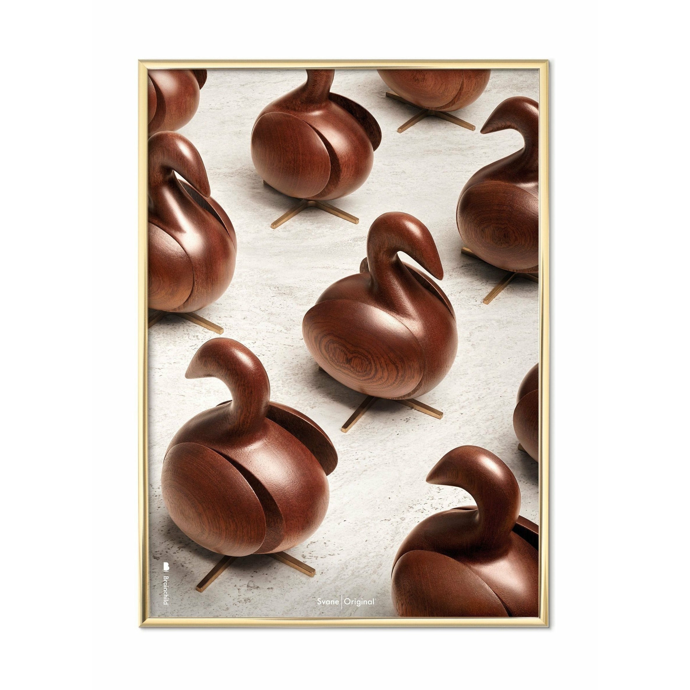 [product_category]-Brainchild Swan Parade Poster, Brass Colored Frame, A5-Brainchild-PA-31001-D-BRA-1