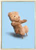  Teddy Bear Classic plakát mosazný barevný rám 30x40 cm světle modré pozadí