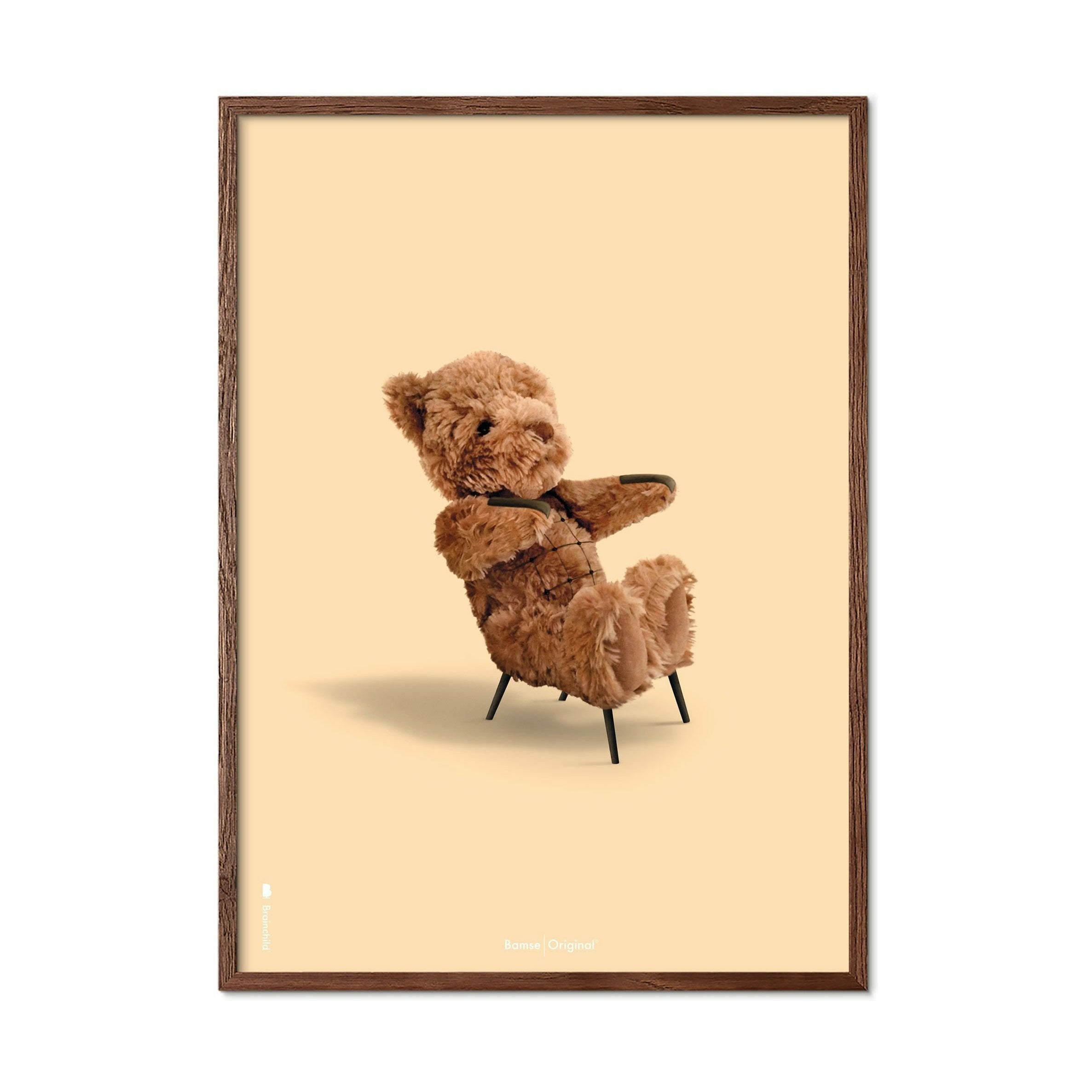 [product_category]-Brainchild Teddy Bear Classic Poster, Frame Made Of Dark Wood 30x40 Cm, Sand Colored Background-Brainchild-71002-B-BRA-1