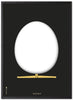Brainchild The Egg design Sketch Poster Frame Made Of Black Lacquered Wood 30x40 Cm, Black Background