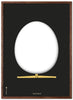 Brainchild The Egg Design Sketch Plakát Rám vyrobený z tmavého dřeva 50x70 cm, černé pozadí