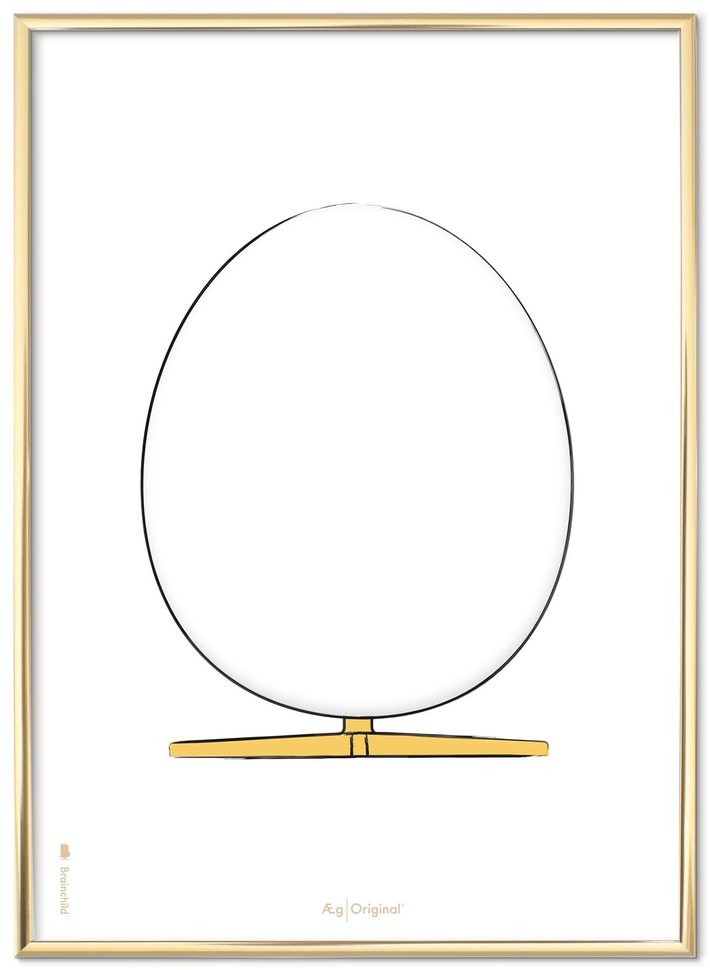 [product_category]-Brainchild The Egg Design Sketch Poster With Frame Made Of Brass Colored Metal A5, White Background-Brainchild-S-11001-D-BRA-1