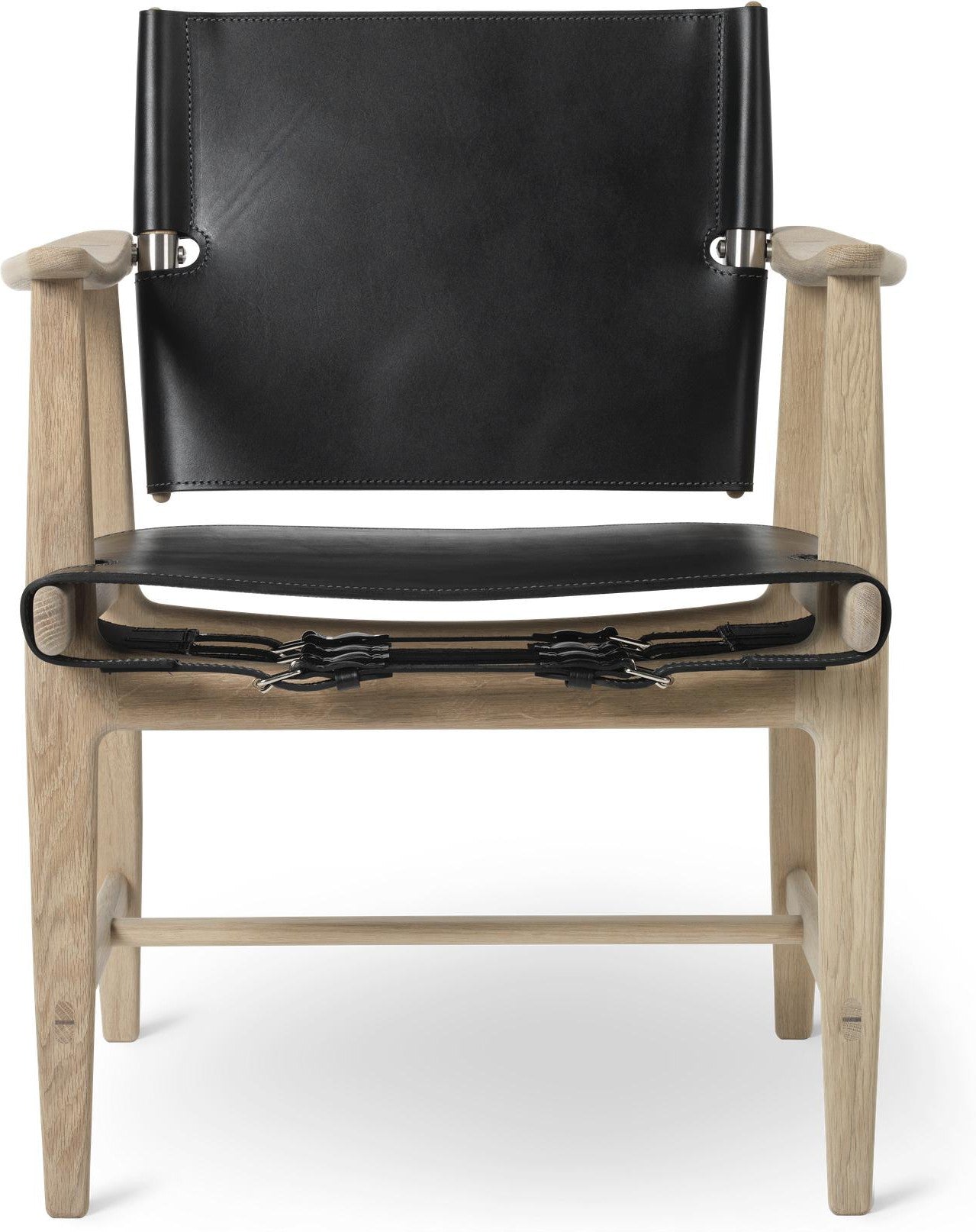 [product_category]-Carl Hansen Bm1106 Huntsman Chair, White Oiled Oak/Black Leather-Carl Hansen-BM1106-whiteoak-black-CAR-1