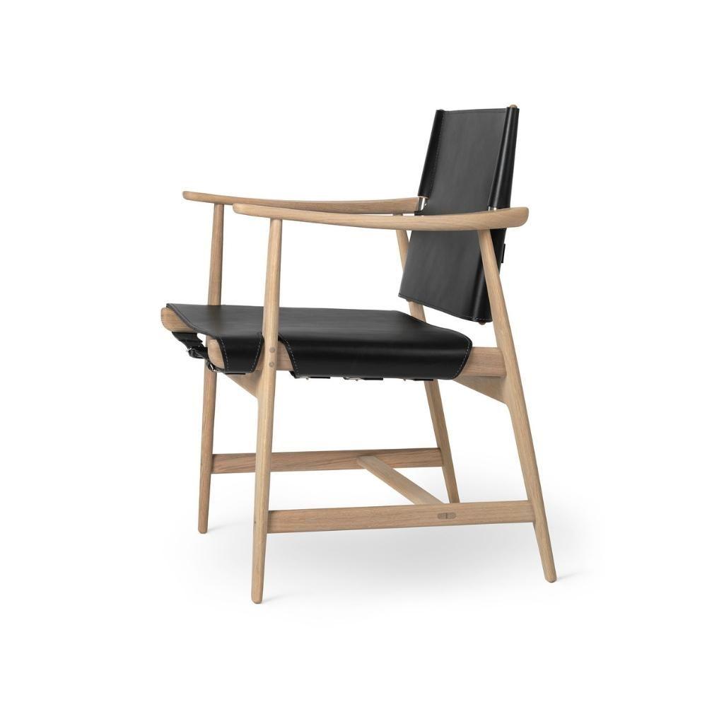 [product_category]-Carl Hansen Bm1106 Huntsman Chair, White Oiled Oak/Black Leather-Carl Hansen-BM1106-whiteoak-black-CAR-3