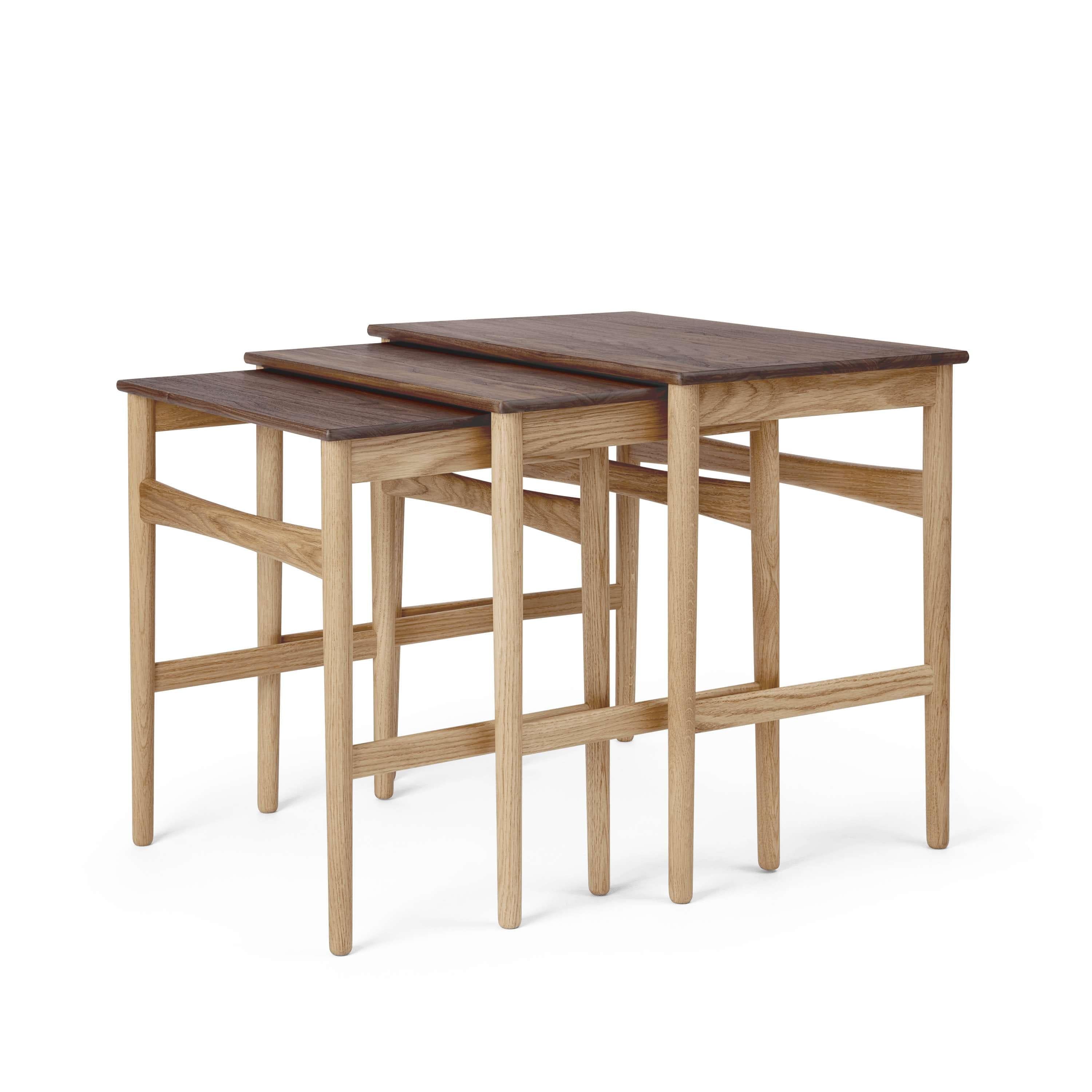 [product_category]-Carl Hansen Ch004 Nesting Side Tables, Oak/Walnut Oiled-Carl Hansen-CH004-Nesting-Oak-Walnut-Oil-CAR-2