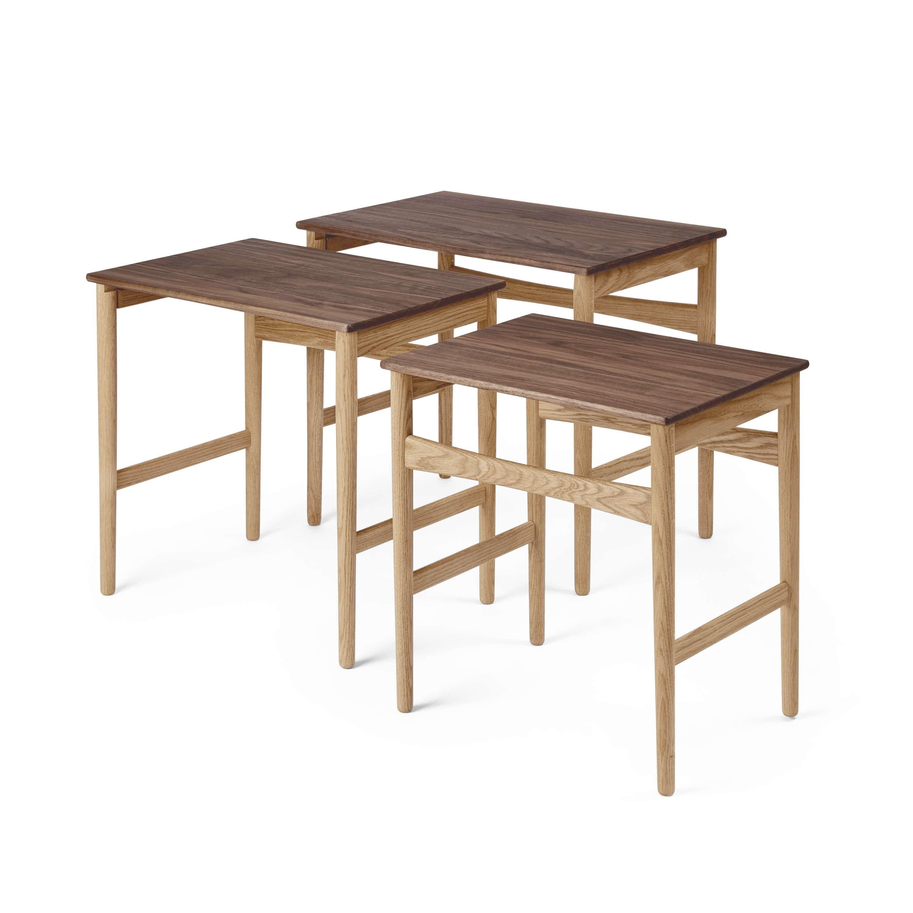 [product_category]-Carl Hansen Ch004 Nesting Side Tables, Oak/Walnut Oiled-Carl Hansen-CH004-Nesting-Oak-Walnut-Oil-CAR-3