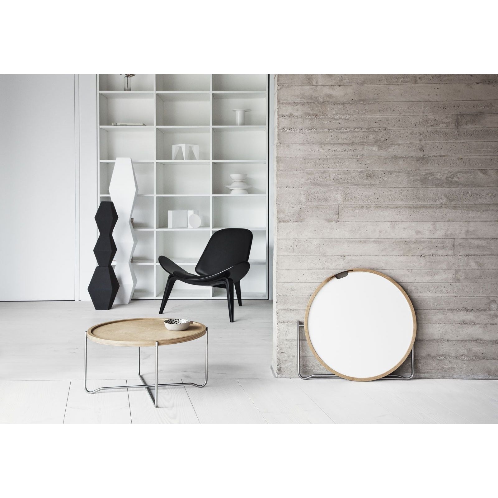 [product_category]-Carl Hansen Ch07 Shell Chair, Oiled Oak/Black Leather Thor 301-Carl Hansen-CH07-thor301-oakoiled-CAR-2