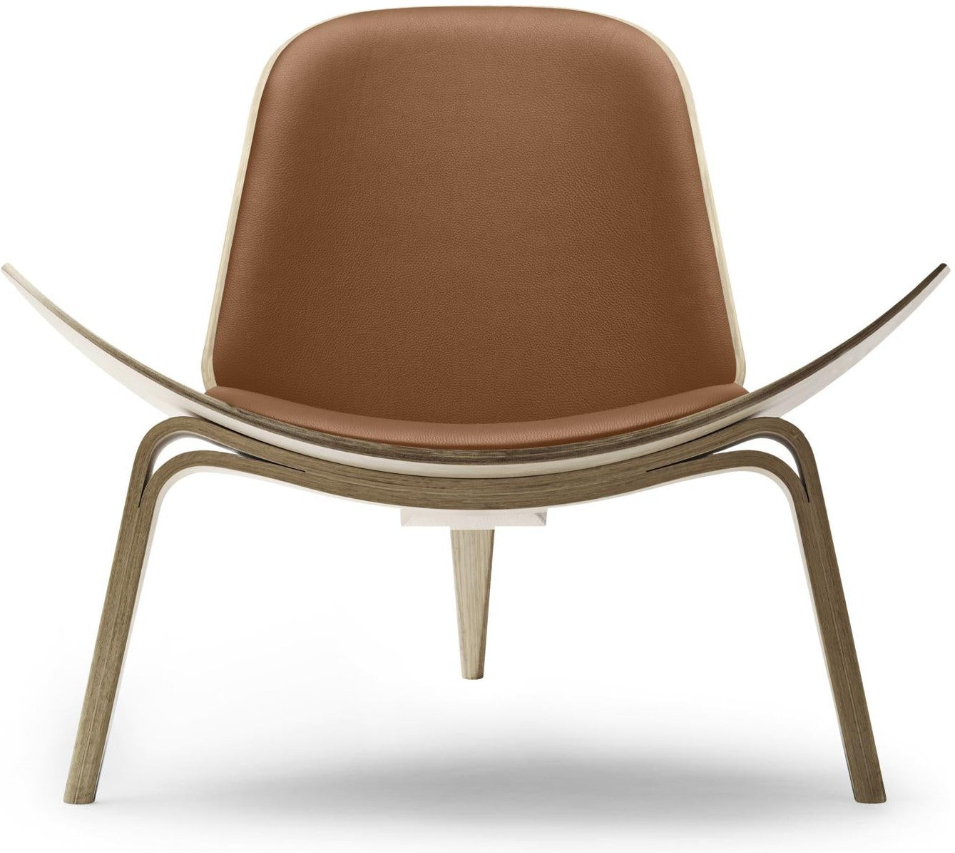 [product_category]-Carl Hansen Ch07 Shell Chair, White Oiled Oak/Brown Leather Thor 307-Carl Hansen-ch07-brown-whiteoiledoak-CAR-1