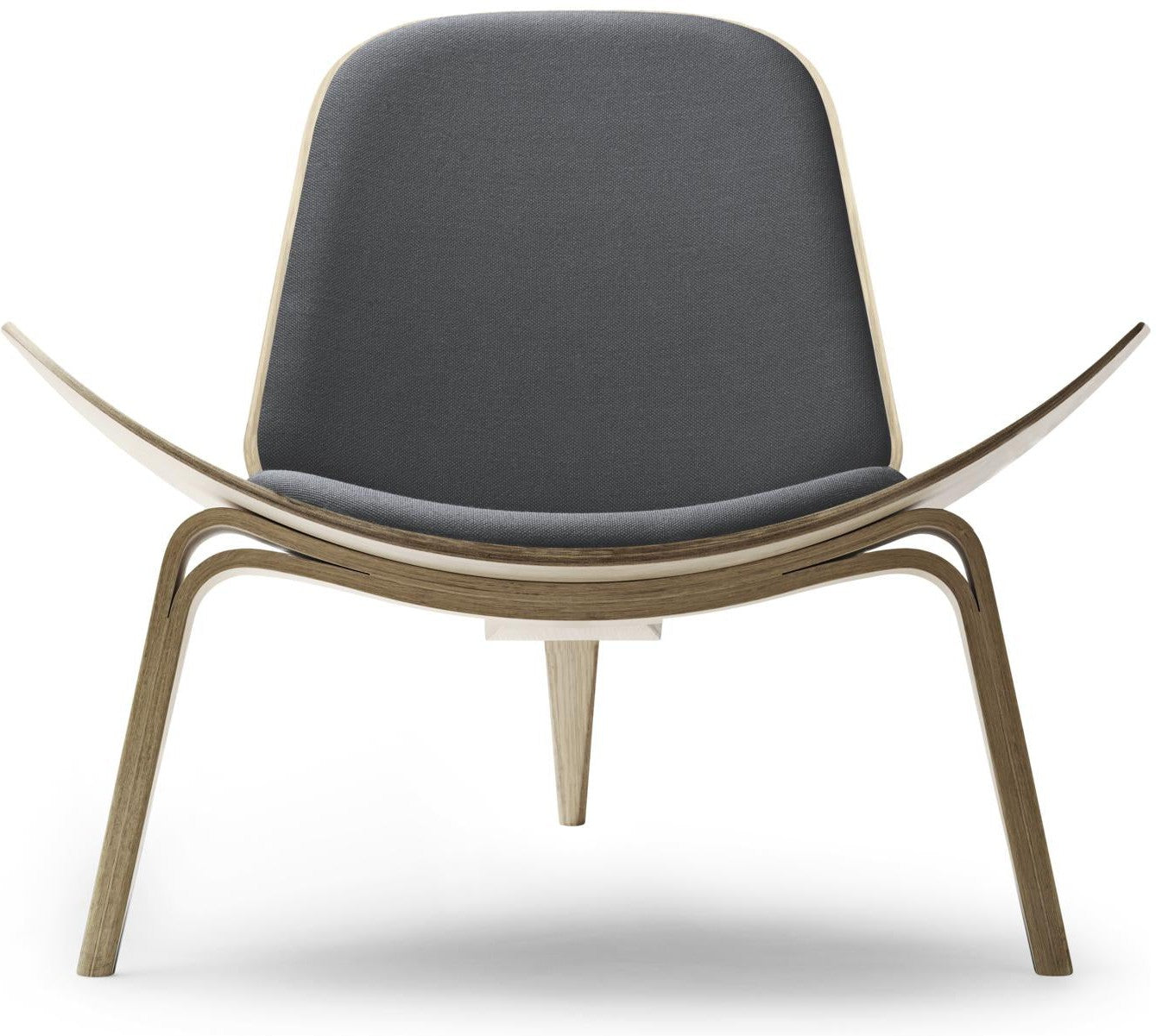 [product_category]-Carl Hansen Ch07 Shell Chair, White Oiled Oak/Dark Gray Fabric-Carl Hansen-ch07-grey-whiteoiledoak-CAR-1