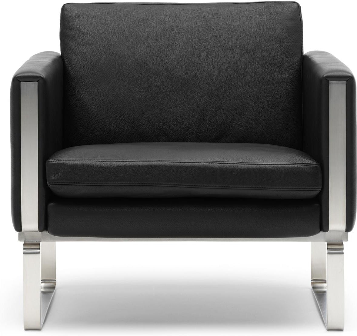 [product_category]-Carl Hansen Ch101 Lounge Chair Stainless Steel, Black Leather (Thor 301)-Carl Hansen-CH101-thor301-stainlesssteel-CAR-1