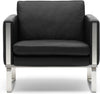 Nerezová ocel  CH101 Lounge Chair černá kůže (Thor 301)