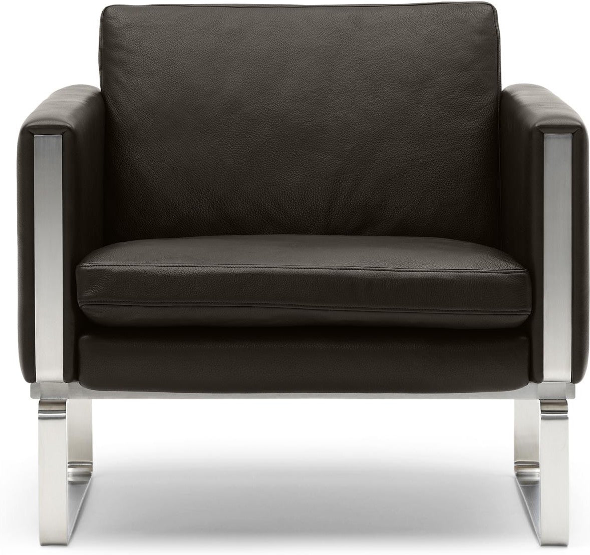 [product_category]-Carl Hansen Ch101 Lounge Chair, Steel/Dark Brown Leather (Thor 306)-Carl Hansen-ch101-thor306-stainlesssteel-CAR-1