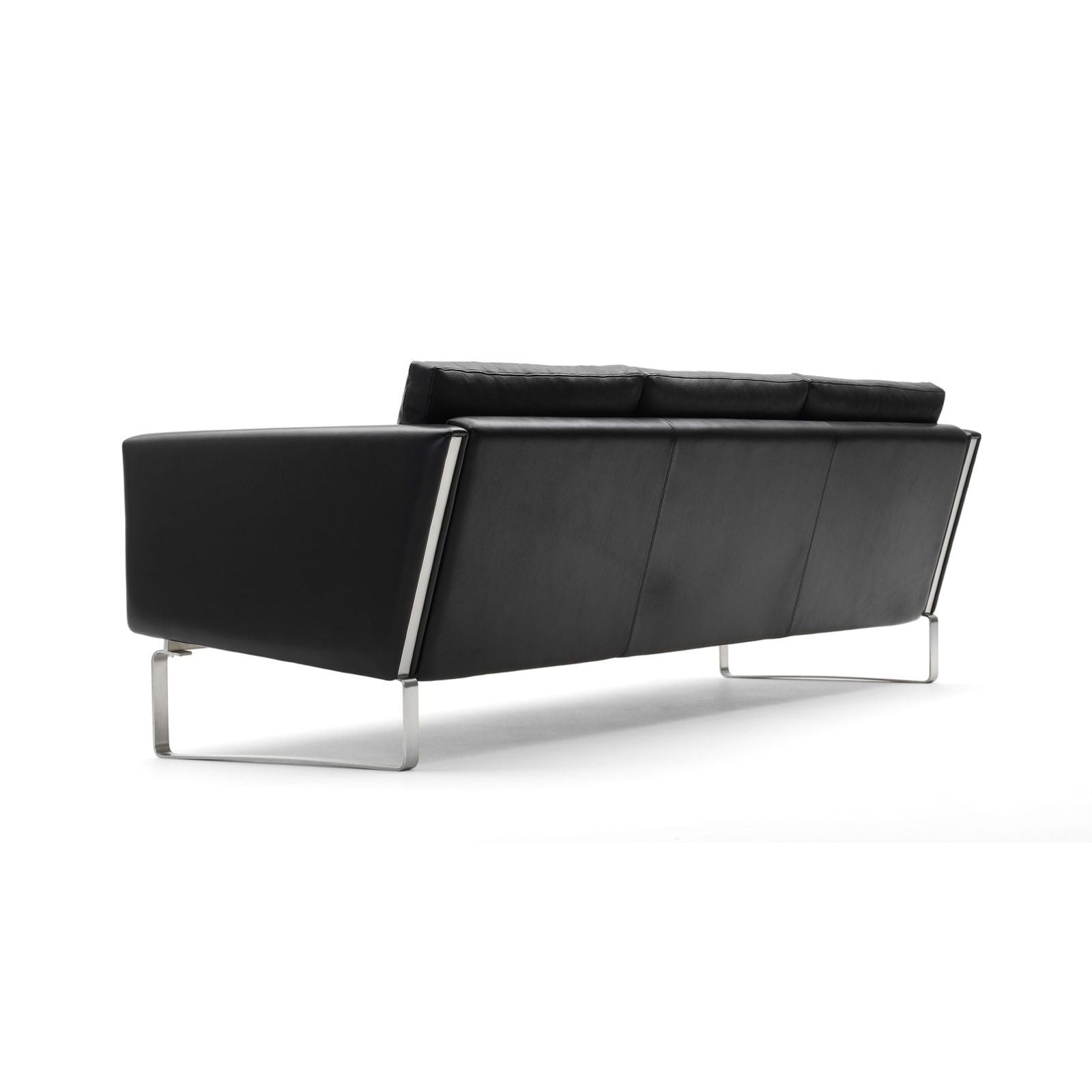[product_category]-Carl Hansen Ch103 Sofa, Steel/Black Leather-Carl Hansen-CH103-thor301-stainlesssteel-CAR-3