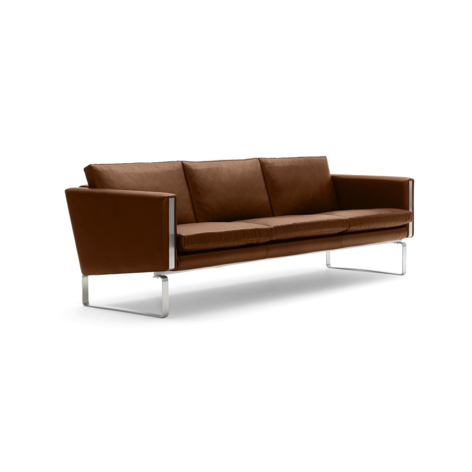 [product_category]-Carl Hansen Ch103 Sofa, Steel/Brown Leather-Carl Hansen-ch103-thor307-stainlesssteel-CAR-2