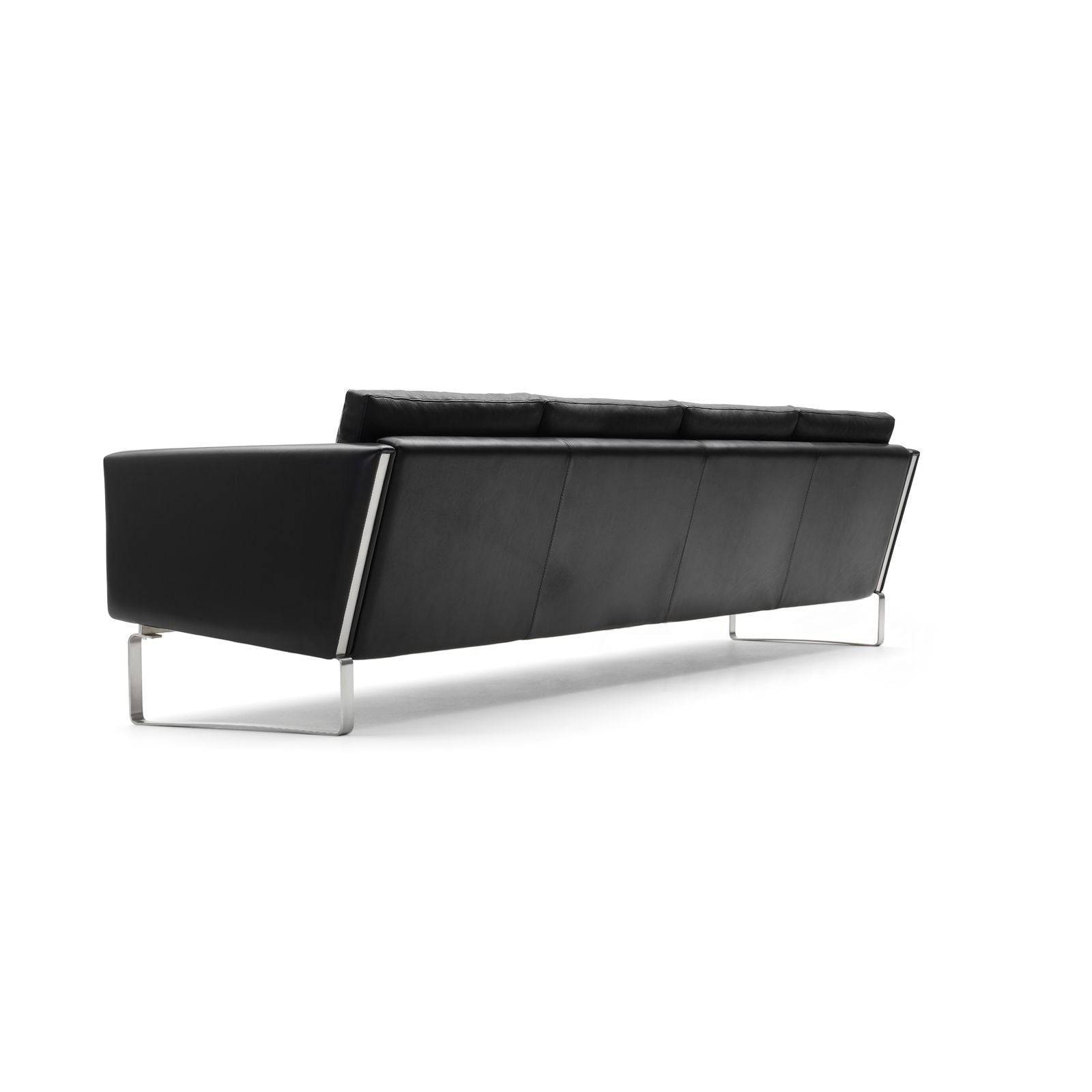 [product_category]-Carl Hansen Ch104 Sofa, Steel/Black Leather-Carl Hansen-CH104-thor301-stainlesssteel-CAR-2