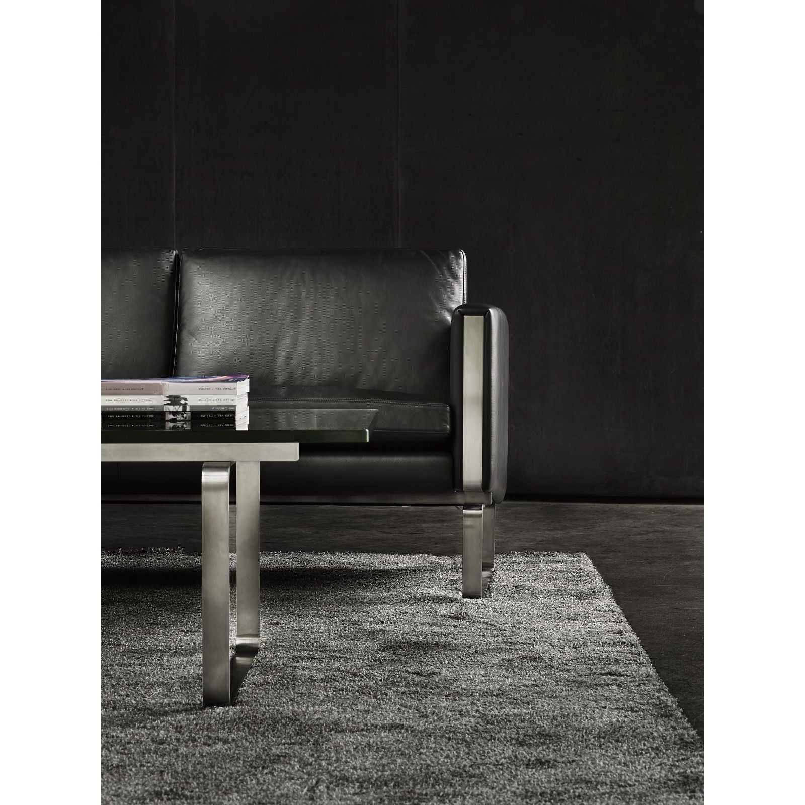 [product_category]-Carl Hansen Ch104 Sofa, Steel/Black Leather-Carl Hansen-CH104-thor301-stainlesssteel-CAR-4