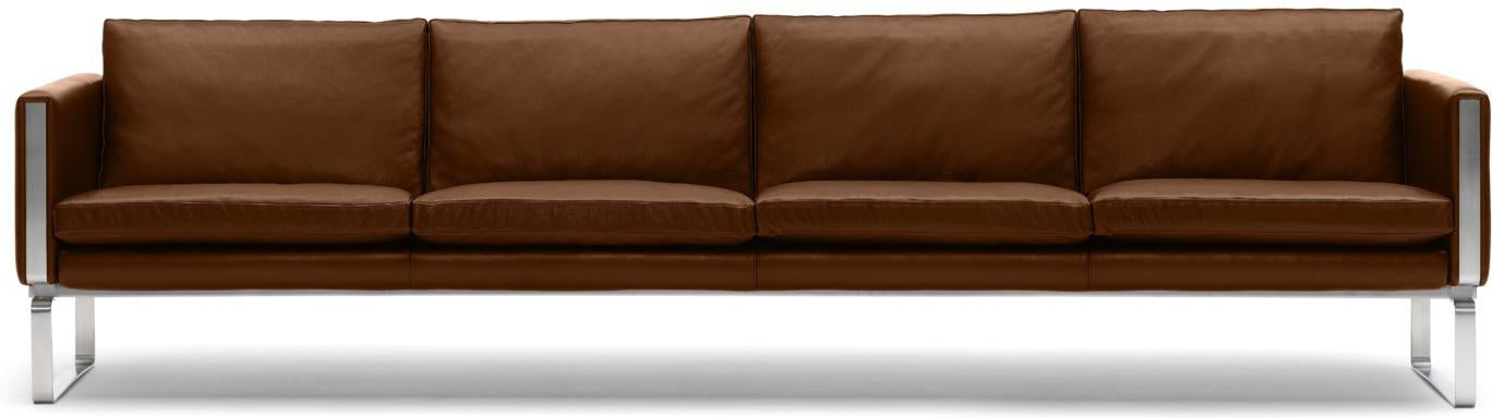 [product_category]-Carl Hansen Ch104 Sofa, Steel/Brown Leather-Carl Hansen-ch104-thor307-stainlesssteel-CAR-1