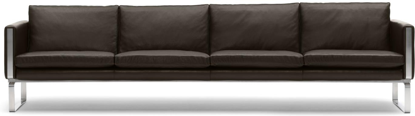 [product_category]-Carl Hansen Ch104 Sofa, Steel/Dark Brown Leather-Carl Hansen-ch104-thor306-stainlesssteel-CAR-1