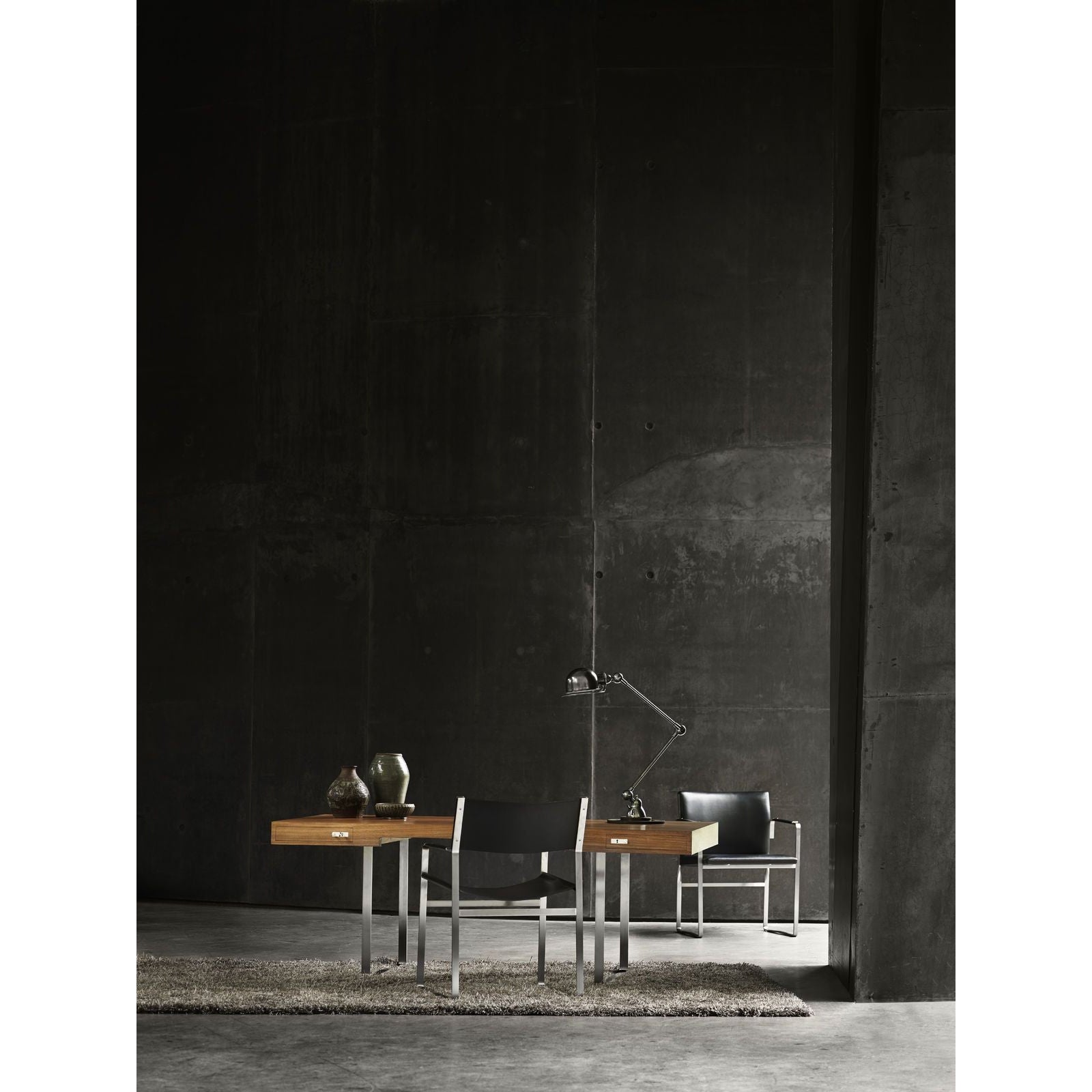 [product_category]-Carl Hansen Ch111 Chair, Steel/Black Leather-Carl Hansen-CH111-thor301-stainlesssteel-CAR-3