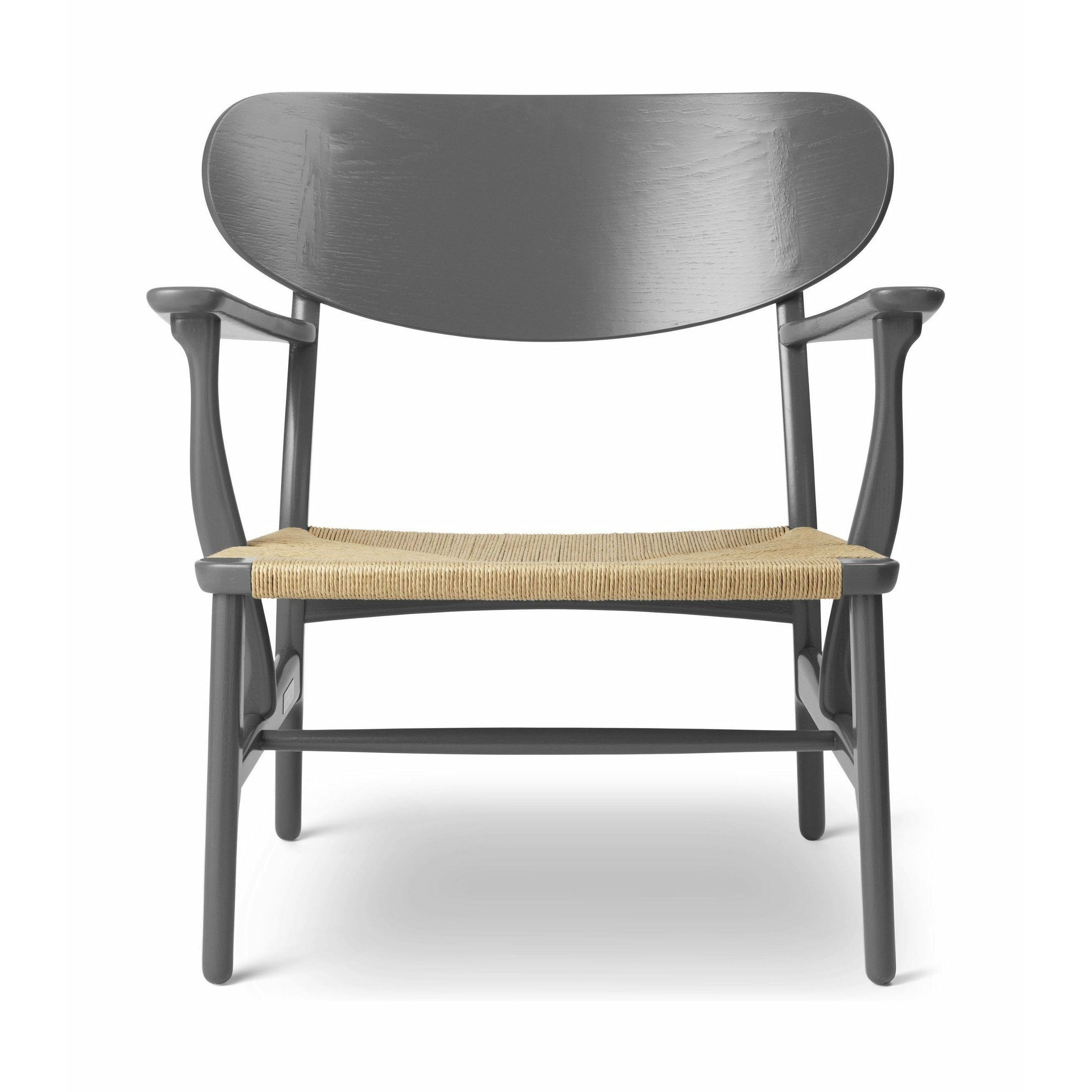 Karla Hansen CH22 Lounge Chair Oak, břidlicová hnědá/přírodní proutěný