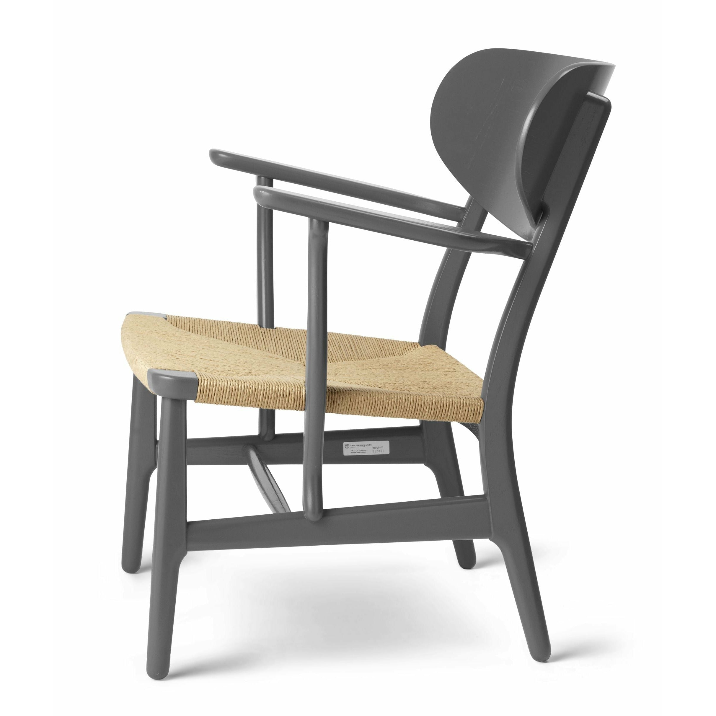 Karla Hansen CH22 Lounge Chair Oak, břidlicová hnědá/přírodní proutěný