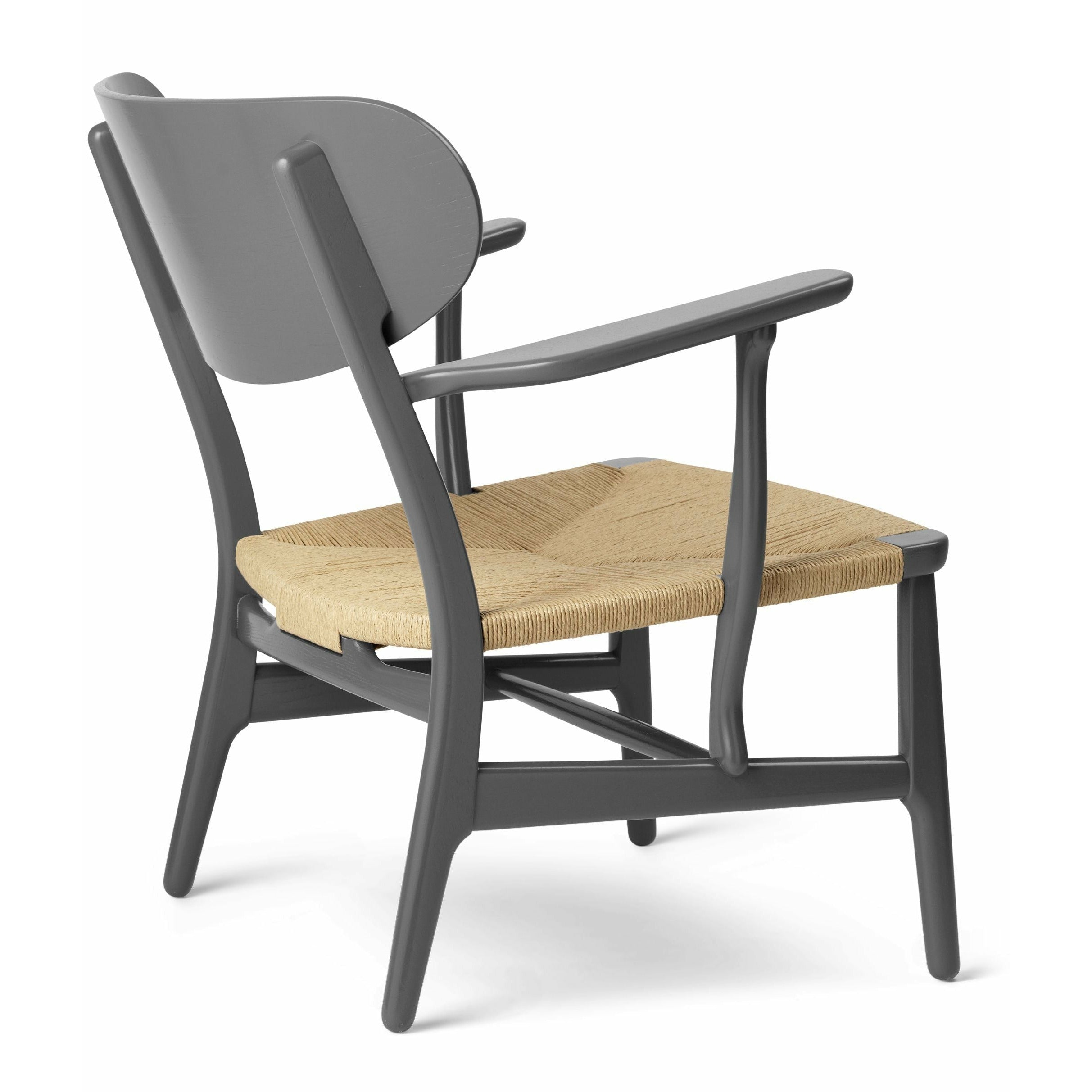 Karla Hansen CH22 Lounge Chair Oak, břidlicová hnědá/přírodní proutěný