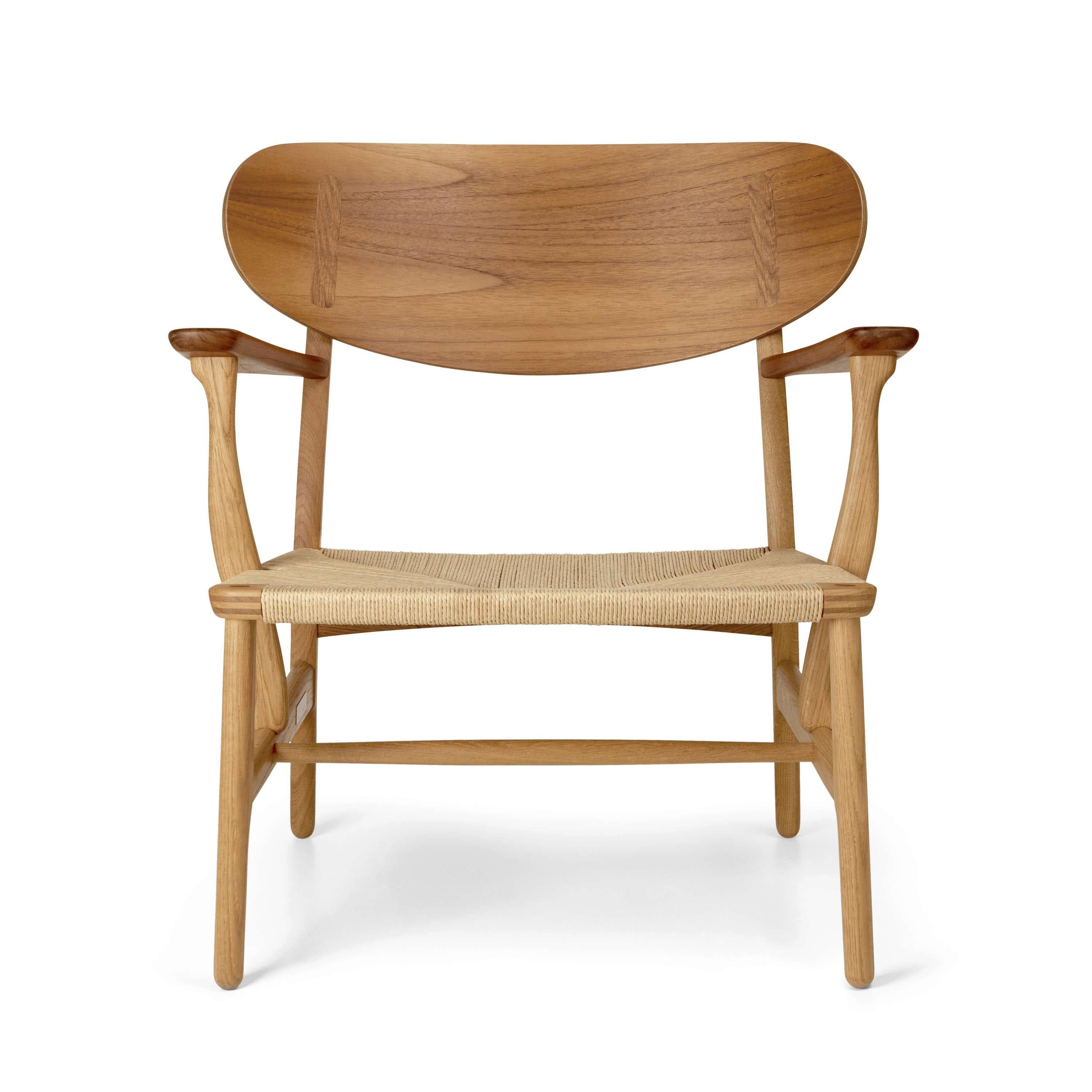 [product_category]-Carl Hansen Ch22 Lounge Chair Teak/Oak Oiled, Natural Cord-Carl Hansen-5715397216549-CH-22-Teak-Oil-Natural-CAR-1