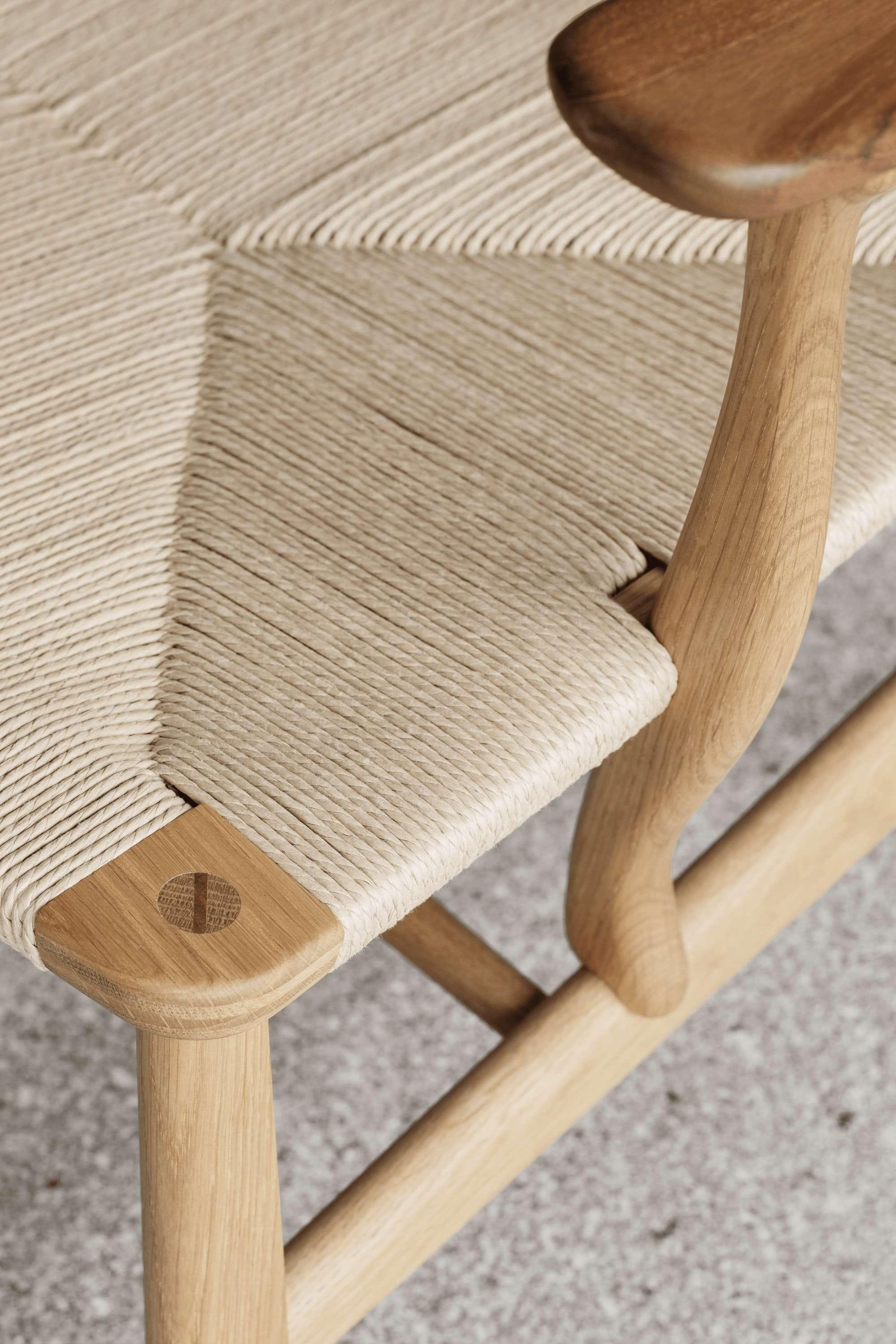[product_category]-Carl Hansen Ch22 Lounge Chair Teak/Oak Oiled, Natural Cord-Carl Hansen-5715397216549-CH-22-Teak-Oil-Natural-CAR-6